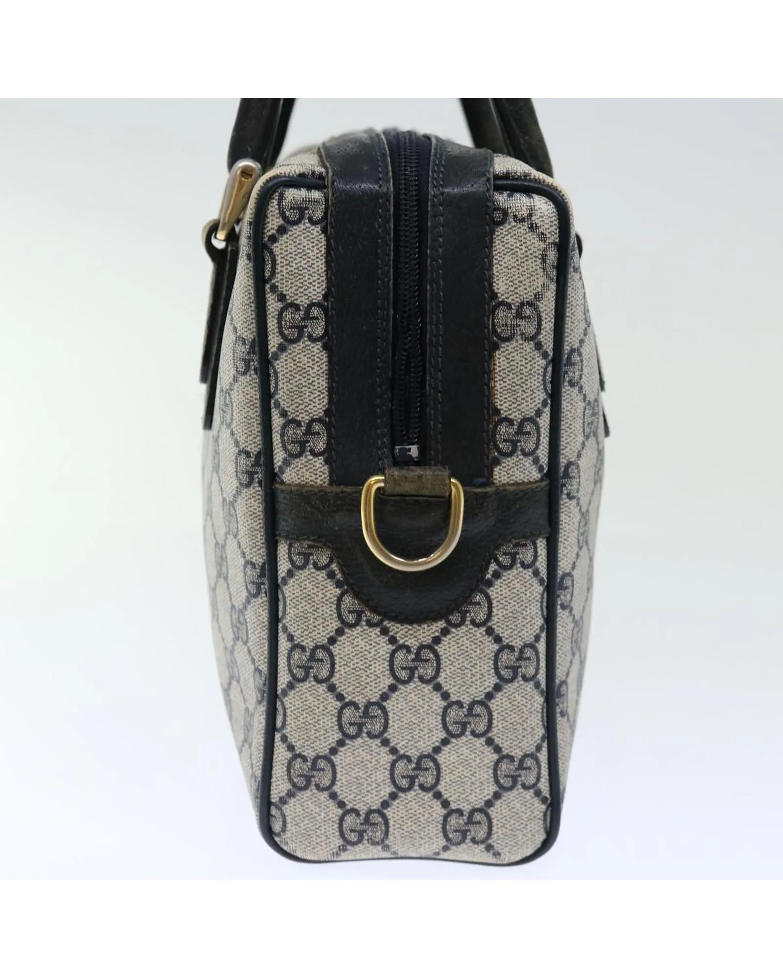 GG Canvas 2-Way Hand Bag with Shoulder Strap - Navy/Red