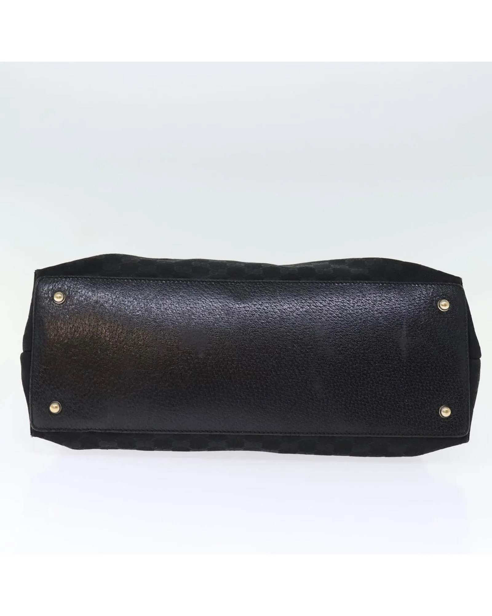 GG Canvas Black Hand Bag with Bamboo Handle