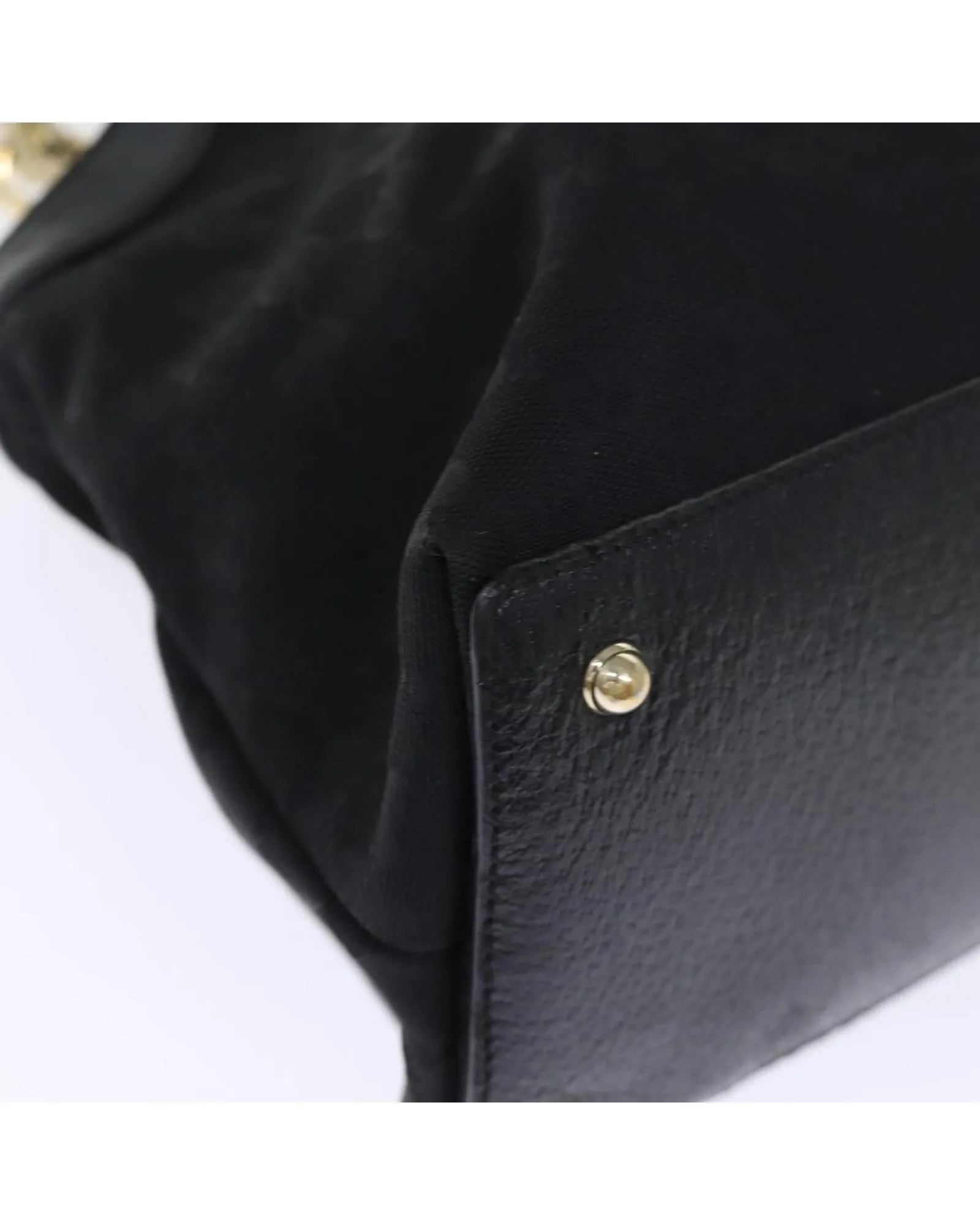 GG Canvas Black Hand Bag with Bamboo Handle