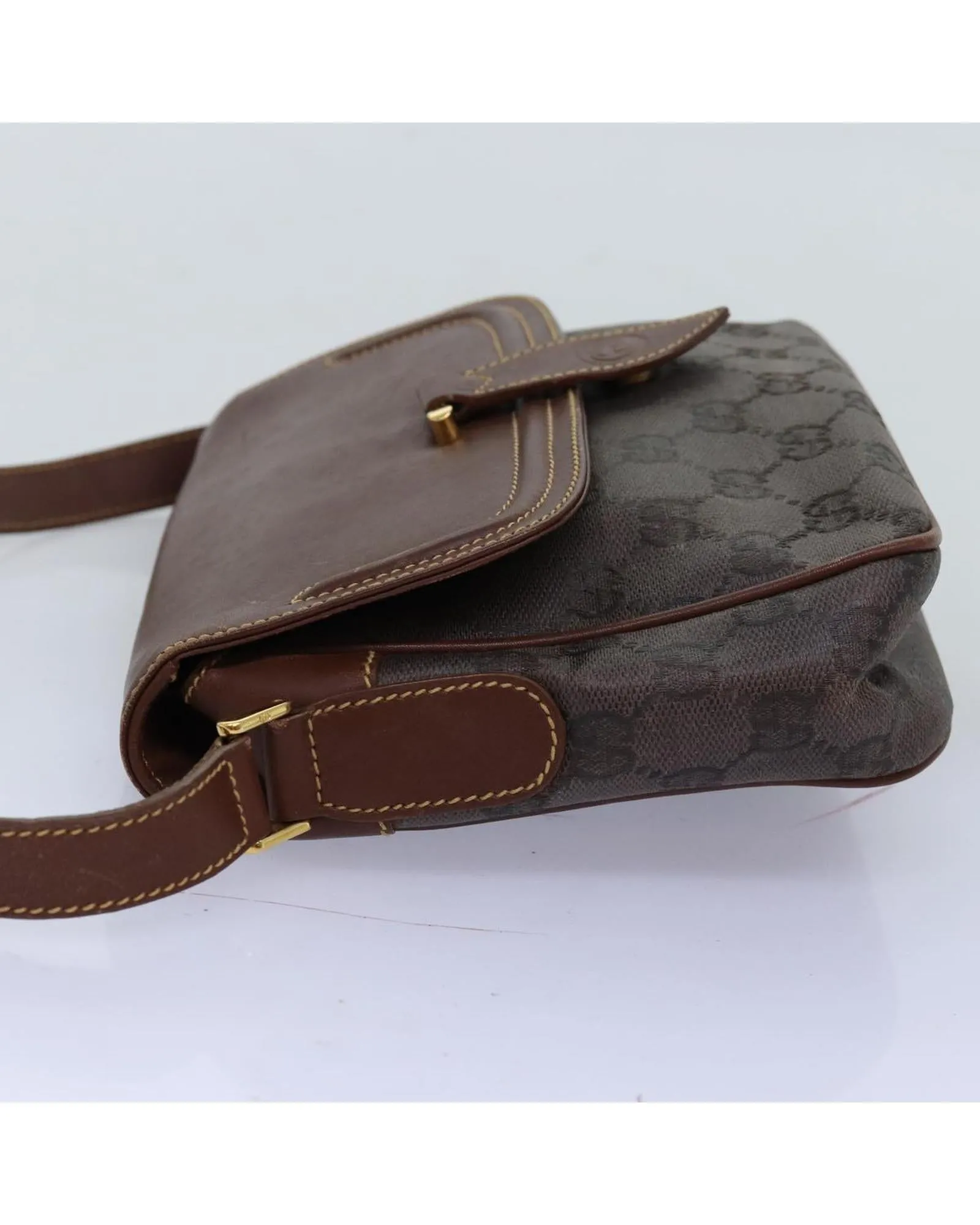 GG Canvas Shoulder Bag with Shoulder Strap - Brown