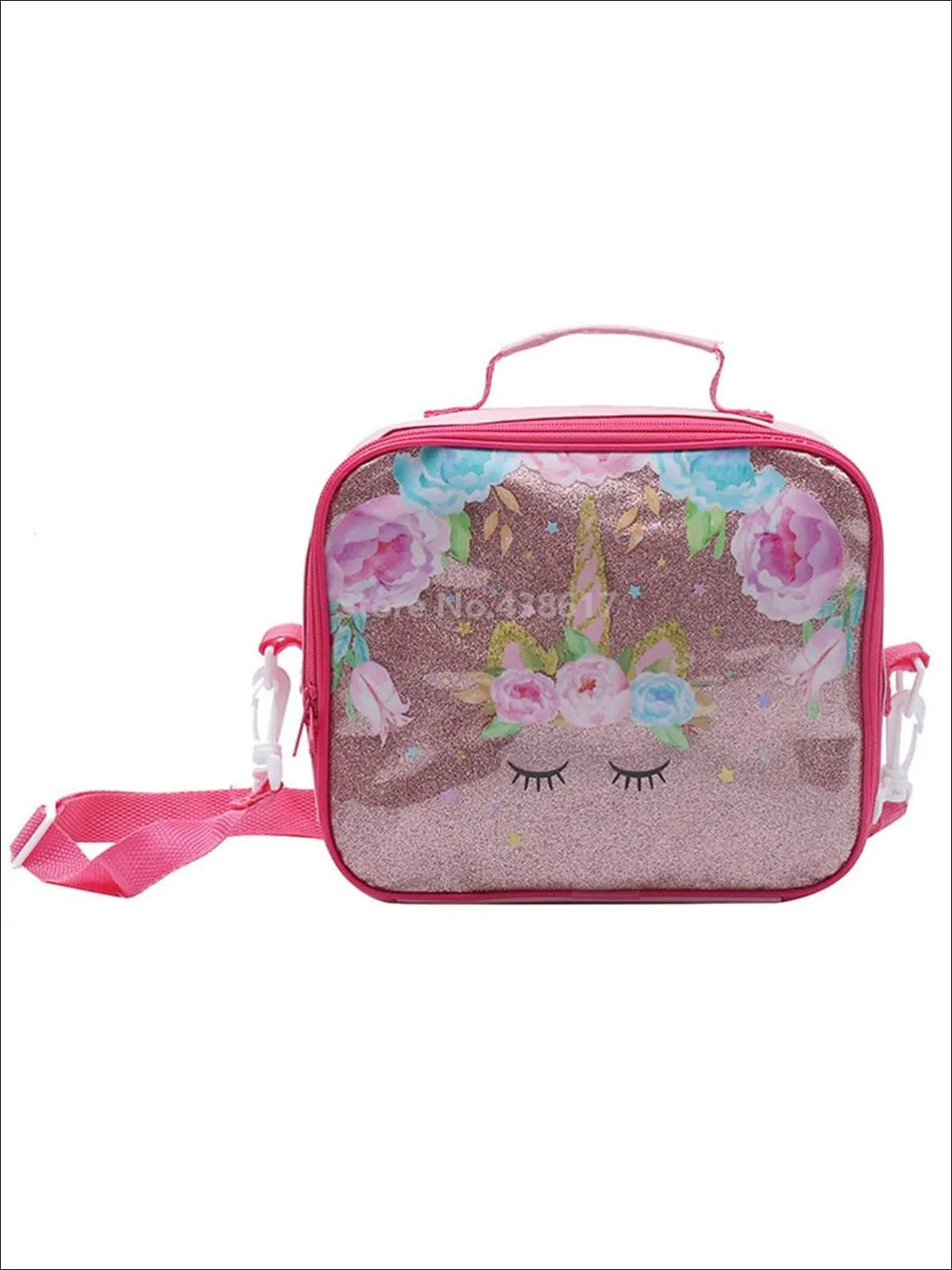 Girls 12" Iridescent Floral Unicorn Preschool Backpack with Matching Lunchbox & Pencil Case