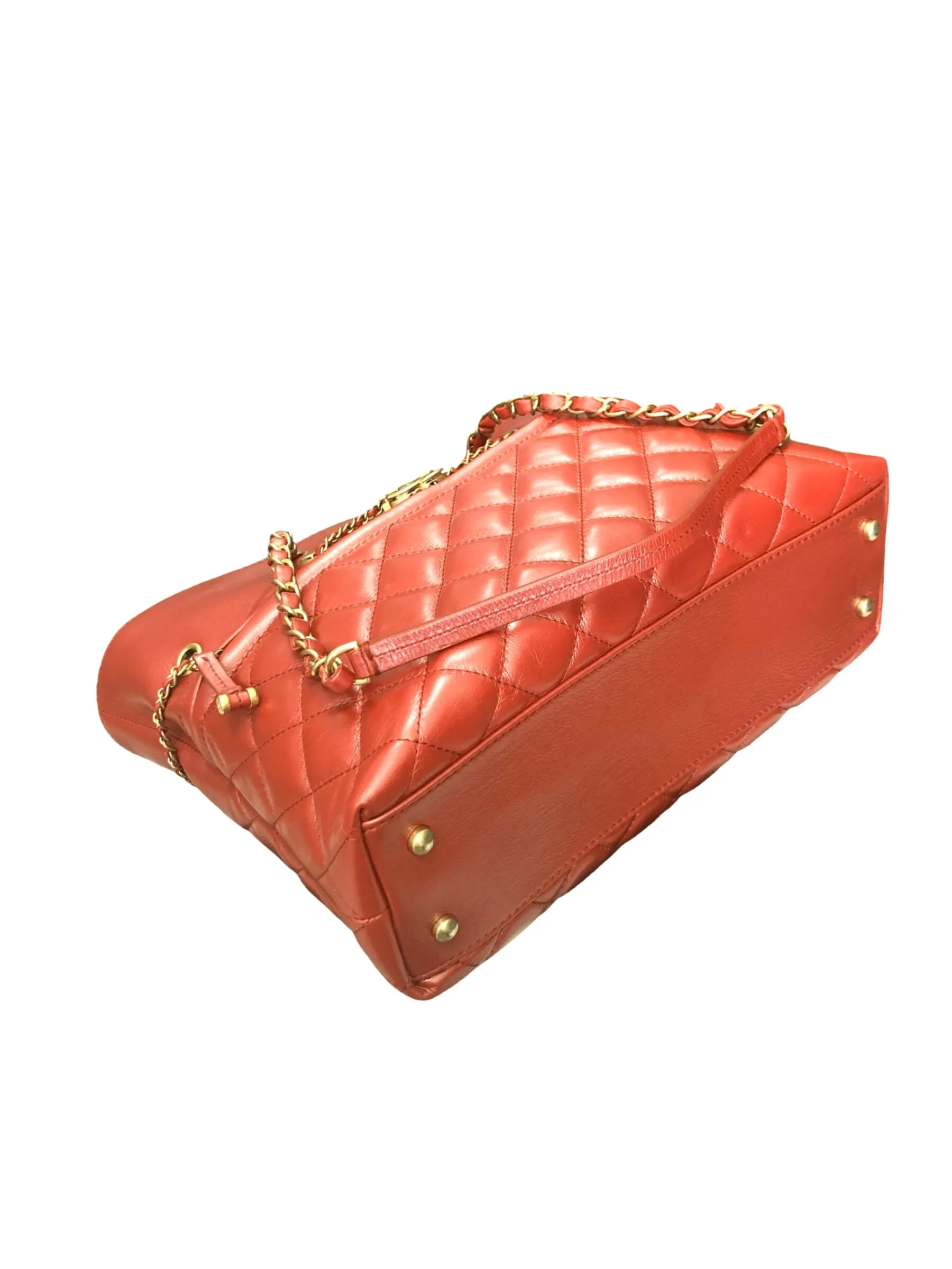 Glazed Quilted Leather Tote Bag