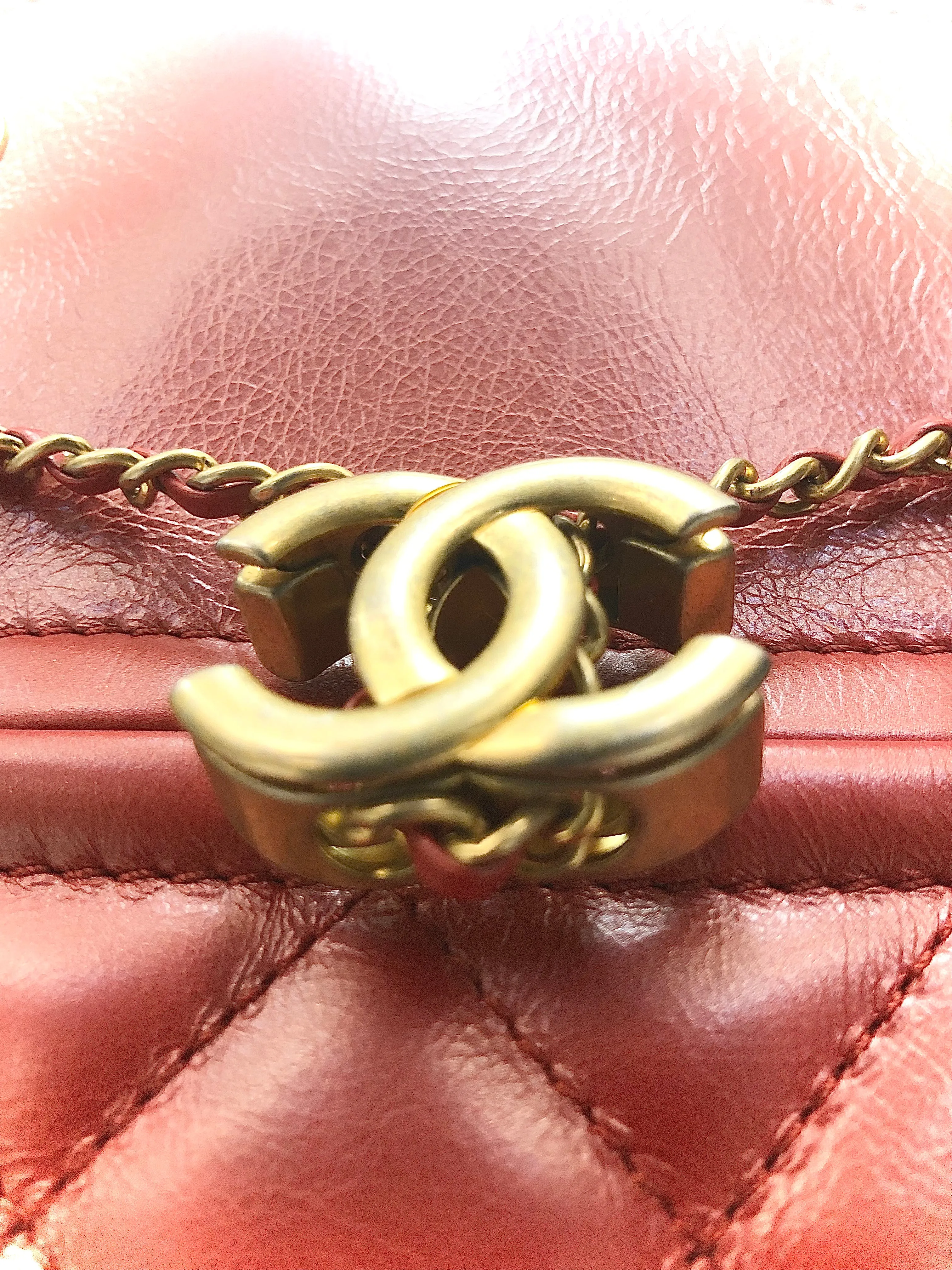 Glazed Quilted Leather Tote Bag