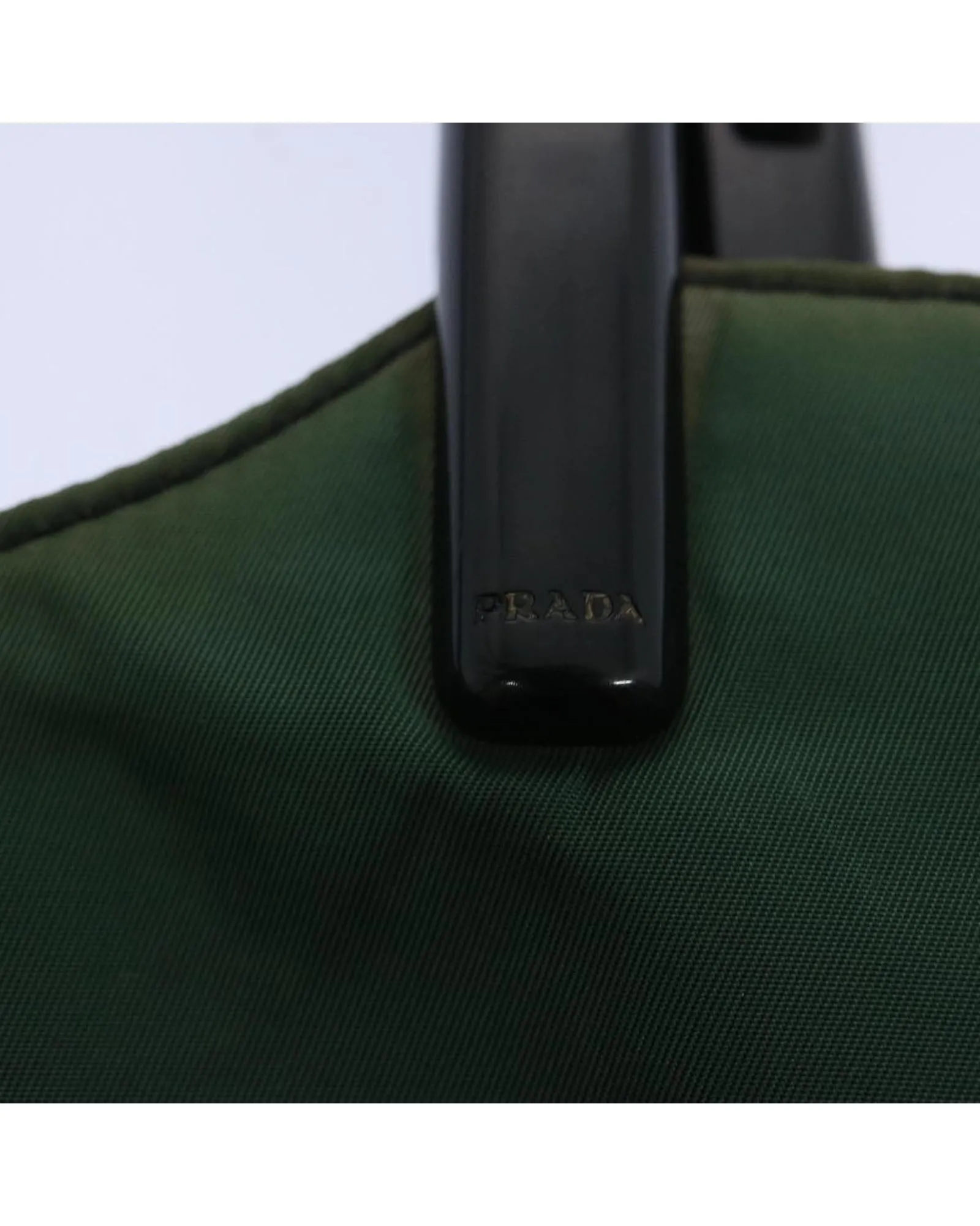 Green Nylon Shoulder Bag with Accessory - Italian Made