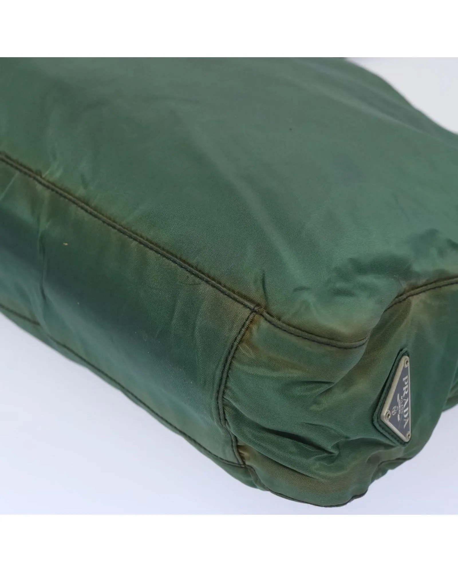 Green Nylon Shoulder Bag with Accessory - Italian Made