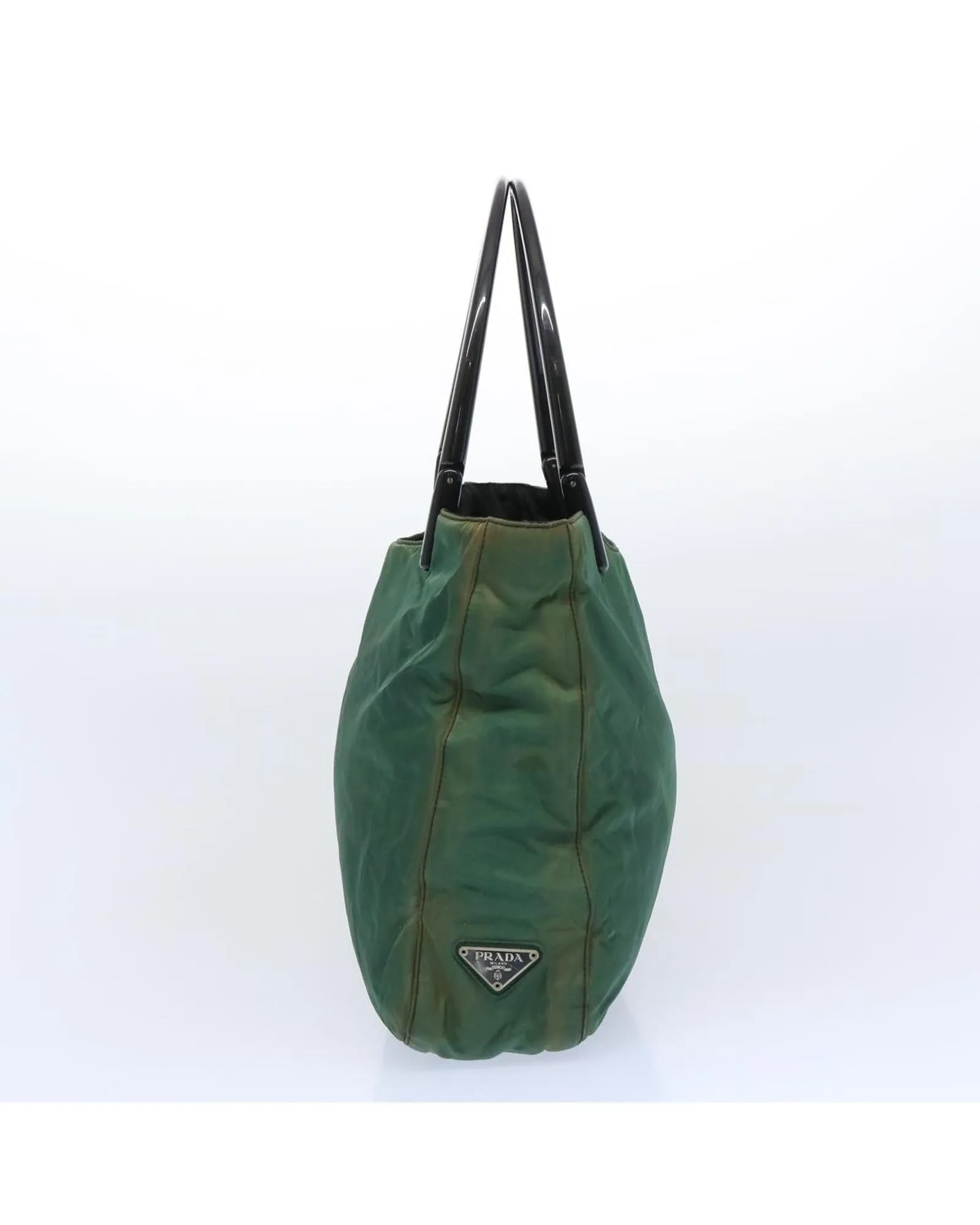 Green Nylon Shoulder Bag with Accessory - Italian Made