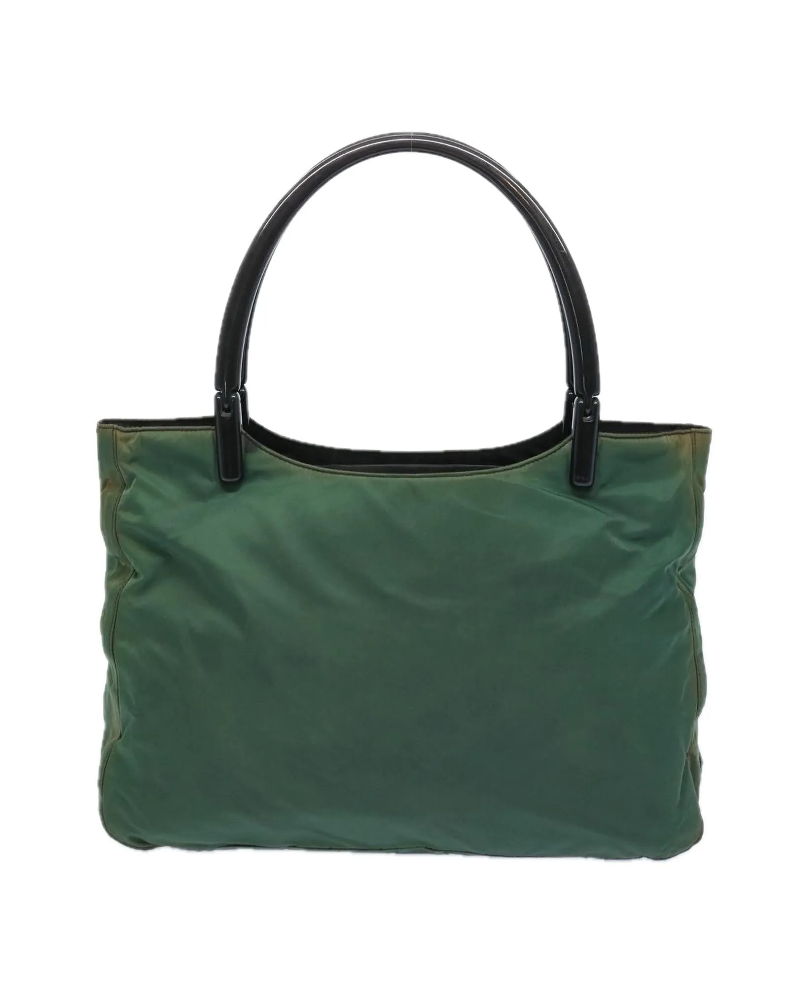 Green Nylon Shoulder Bag with Accessory - Italian Made