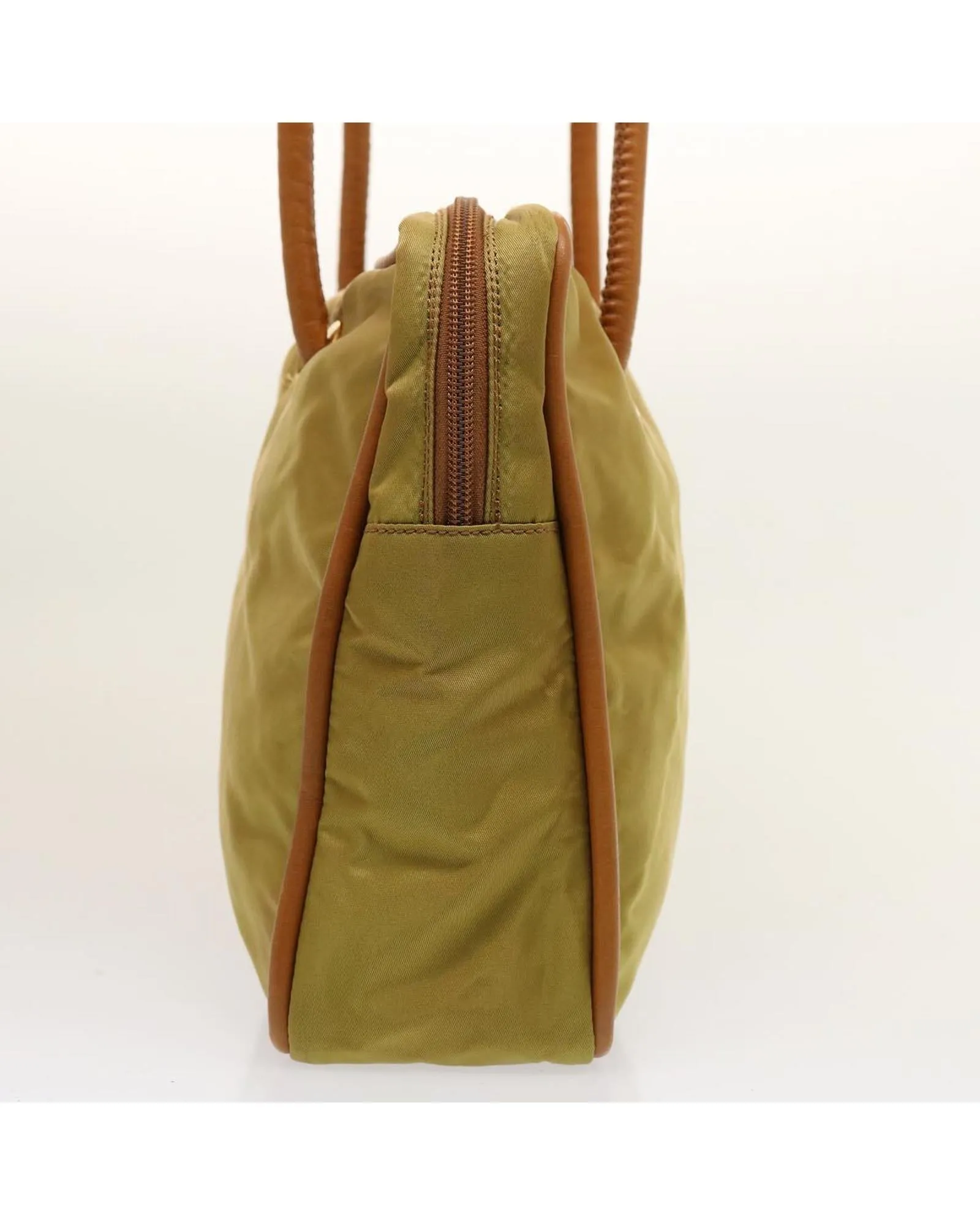 Khaki Nylon Shoulder Bag with Long Strap - Made in Italy