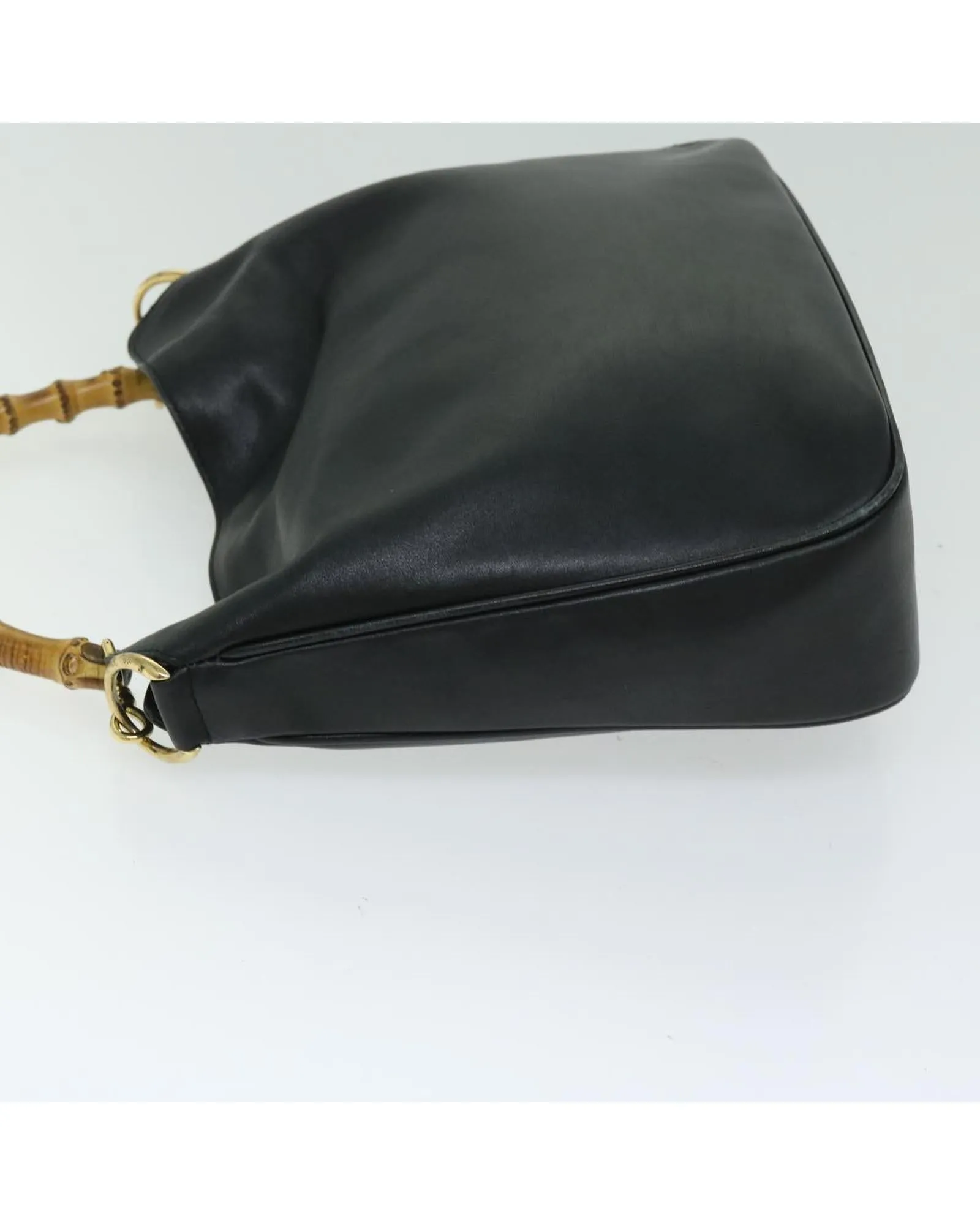 Leather Bamboo Hand Bag with Shoulder Strap