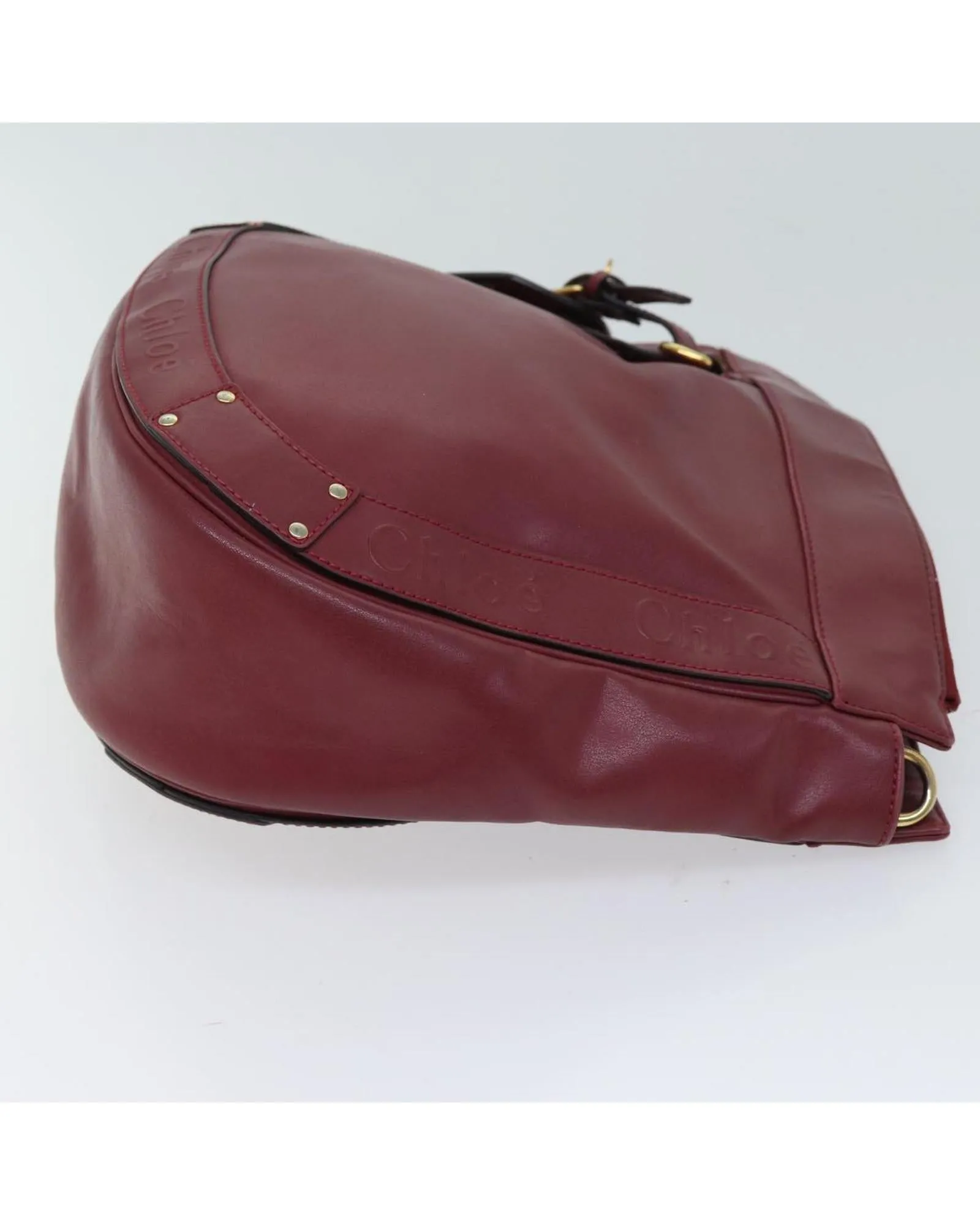 Leather Pink Shoulder Bag with Adjustable Strap and Name Tag