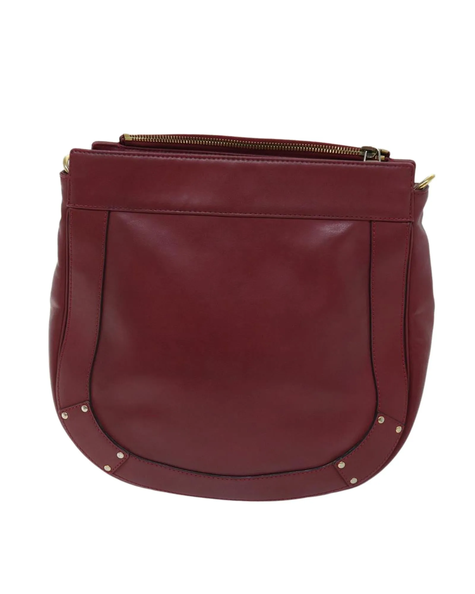 Leather Pink Shoulder Bag with Adjustable Strap and Name Tag