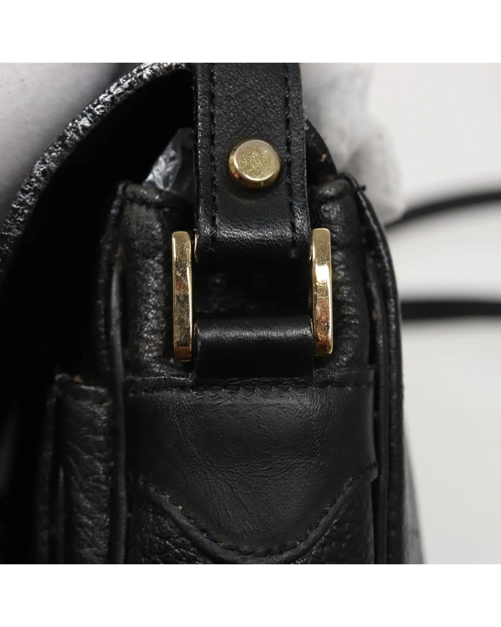 Leather Shoulder Bag with Adjustable Strap and Additional Holes
