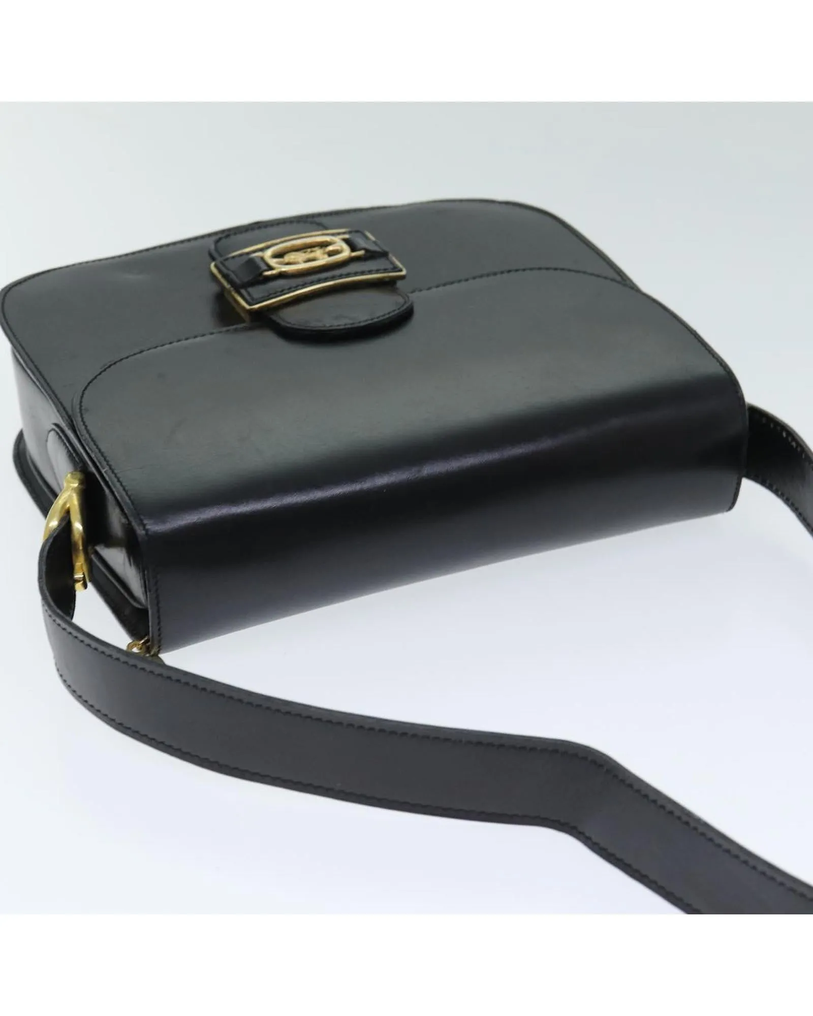 Leather Shoulder Bag with Mirror Accessory
