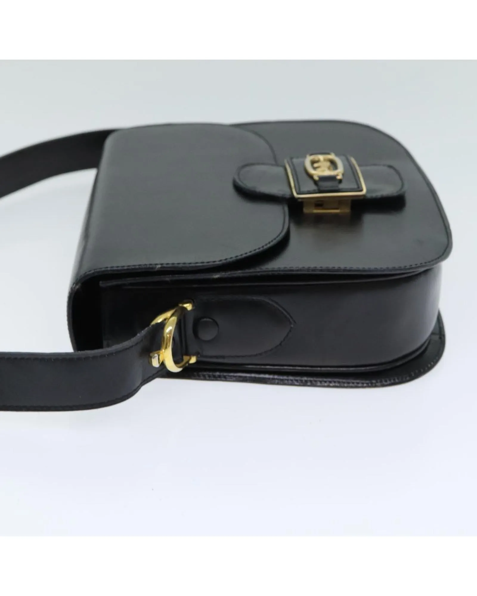 Leather Shoulder Bag with Mirror Accessory