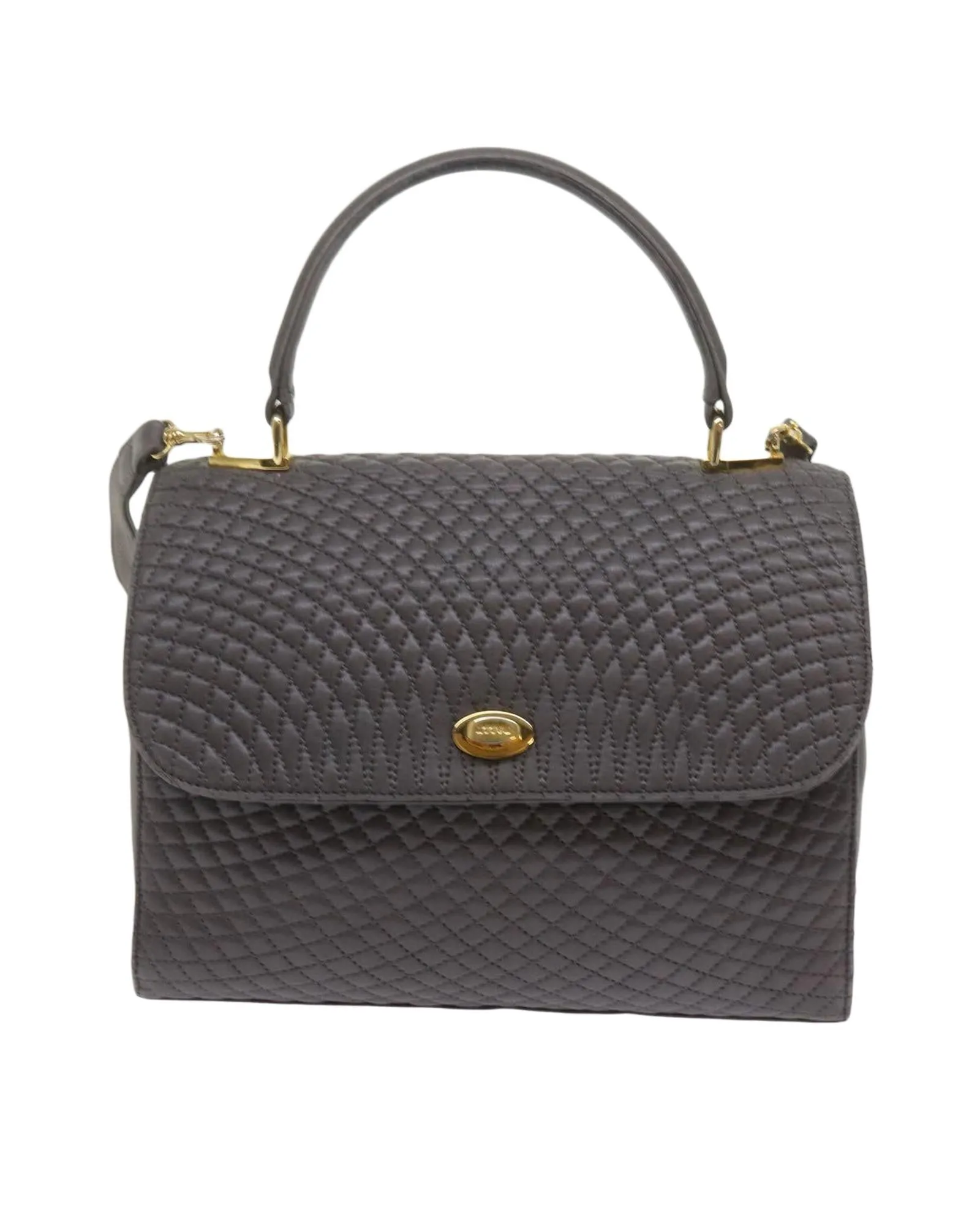Matelasse Leather Shoulder Bag with Dual Carrying Options