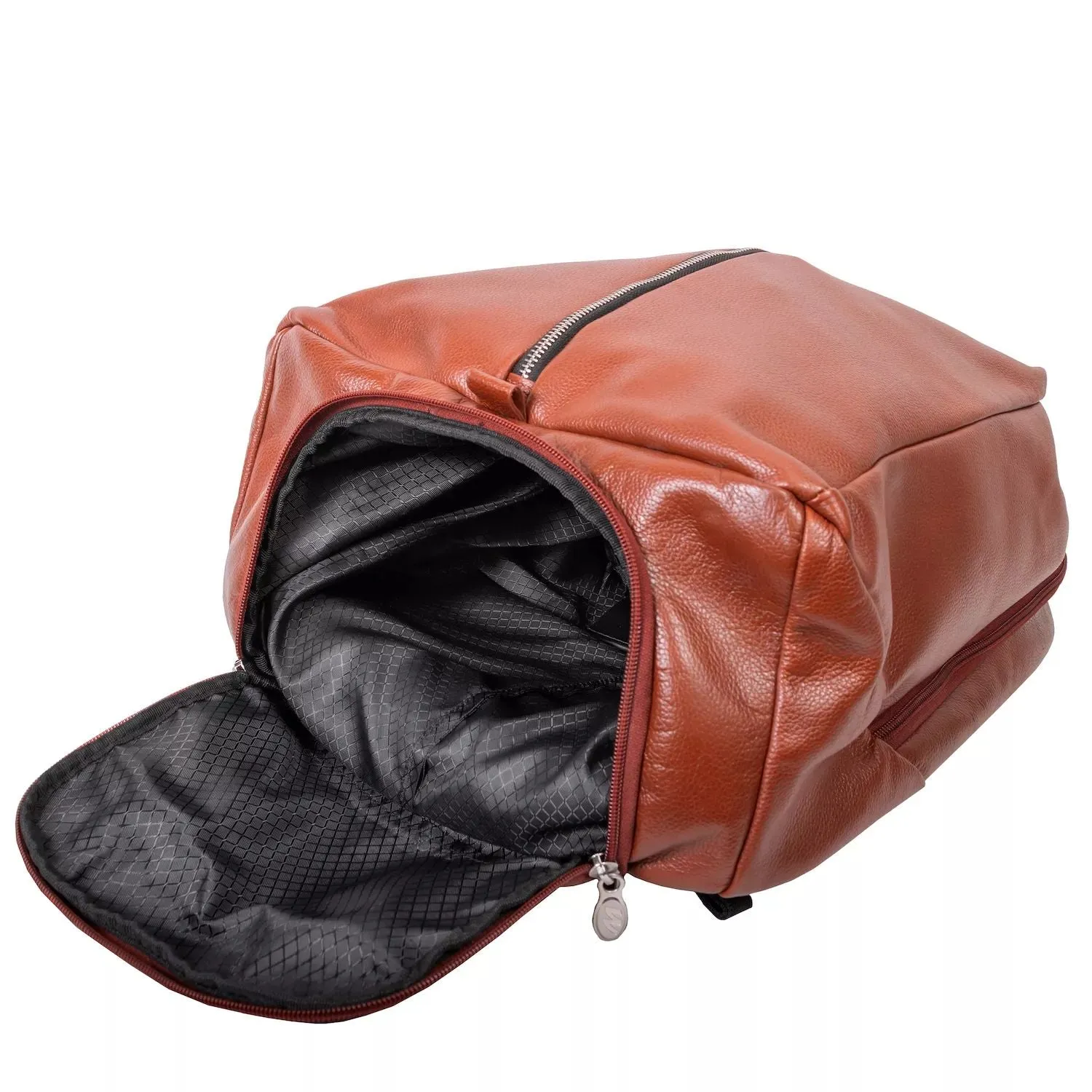 Mc  Klein South Shore Leather Overnight Backpack for 17" Laptop and Tablet brown