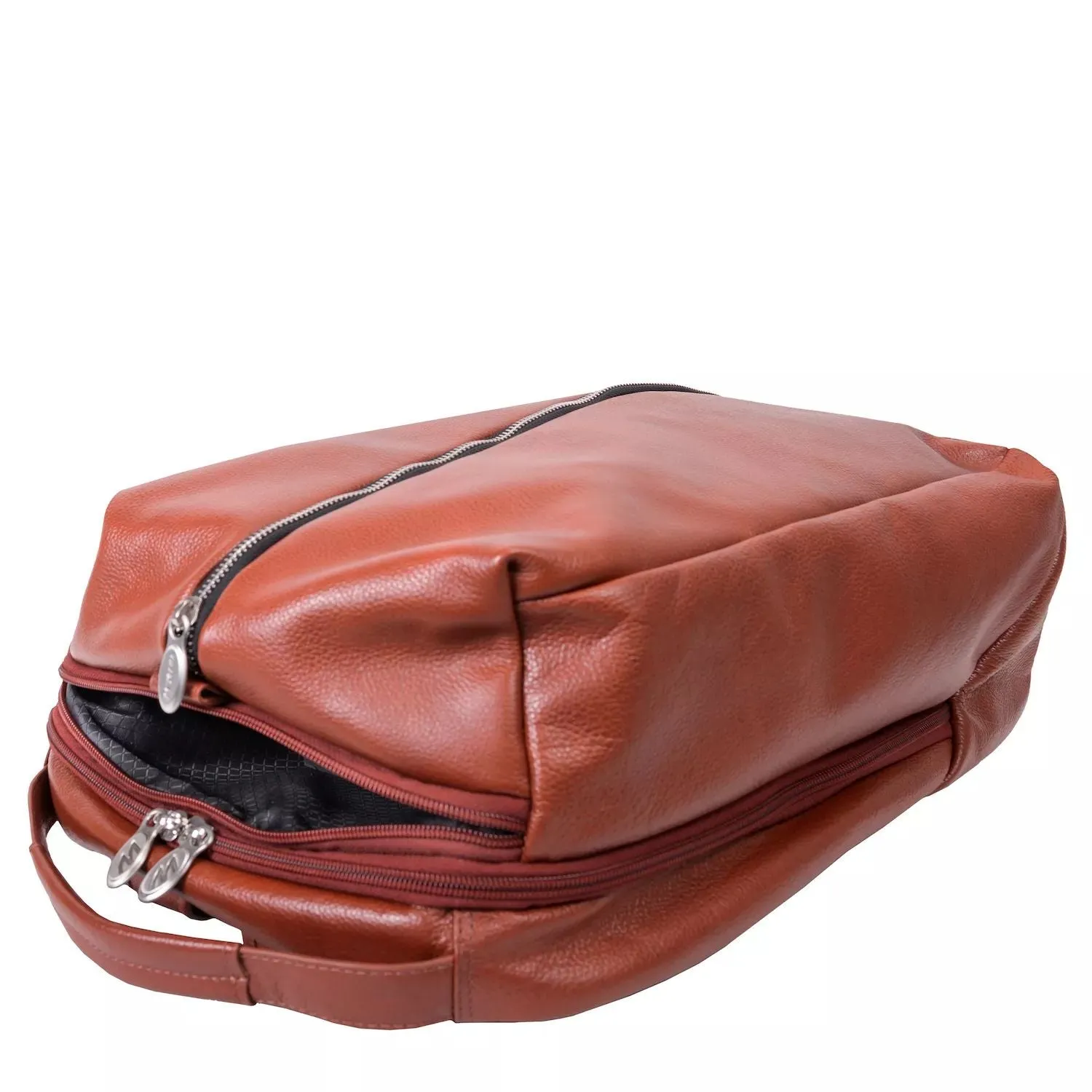 Mc  Klein South Shore Leather Overnight Backpack for 17" Laptop and Tablet brown