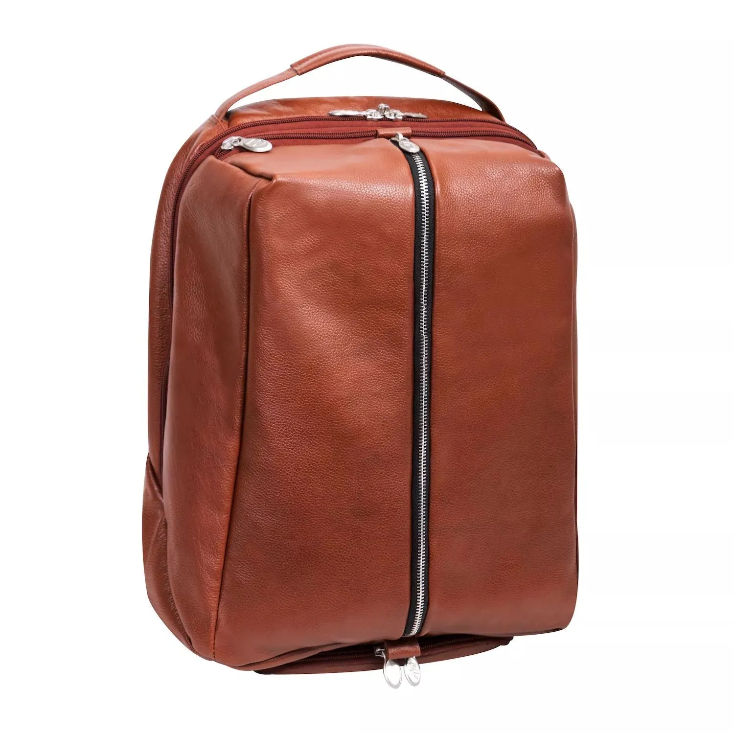 Mc  Klein South Shore Leather Overnight Backpack for 17" Laptop and Tablet brown