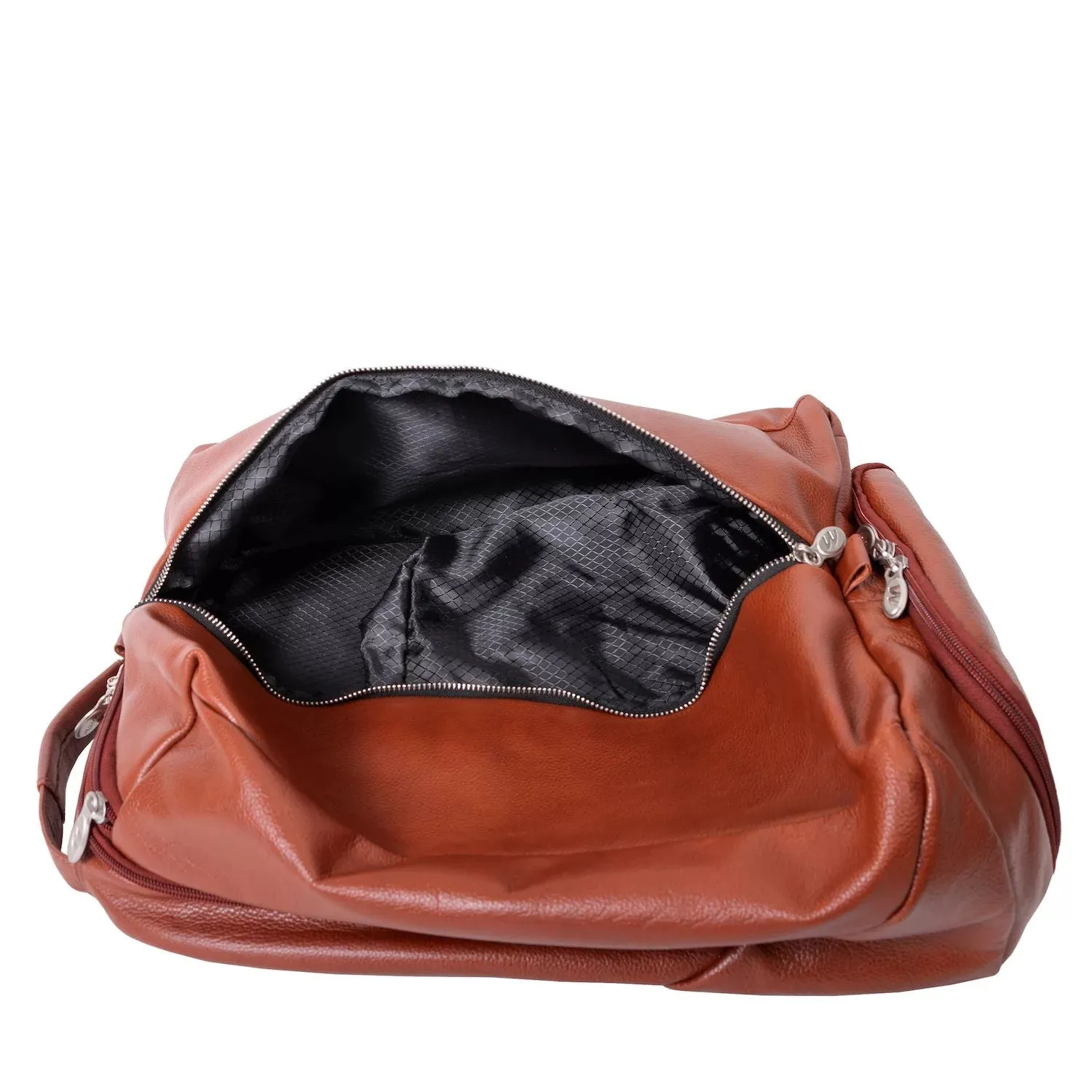 Mc  Klein South Shore Leather Overnight Backpack for 17" Laptop and Tablet brown