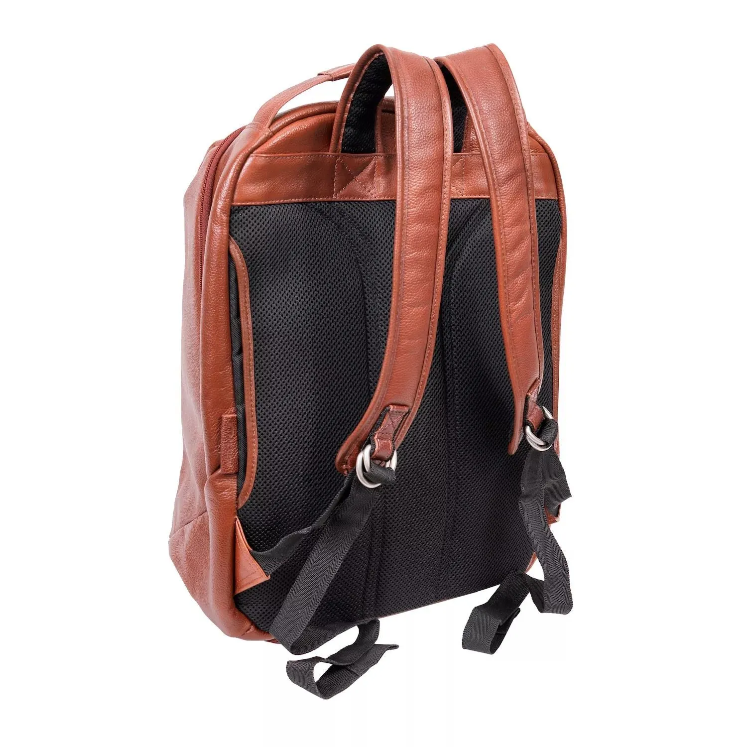 Mc  Klein South Shore Leather Overnight Backpack for 17" Laptop and Tablet brown