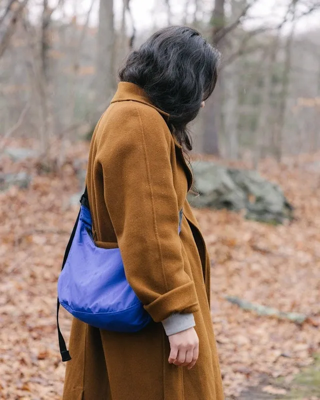 Medium Nylon Crescent Bag - Lapis (47" Strap)