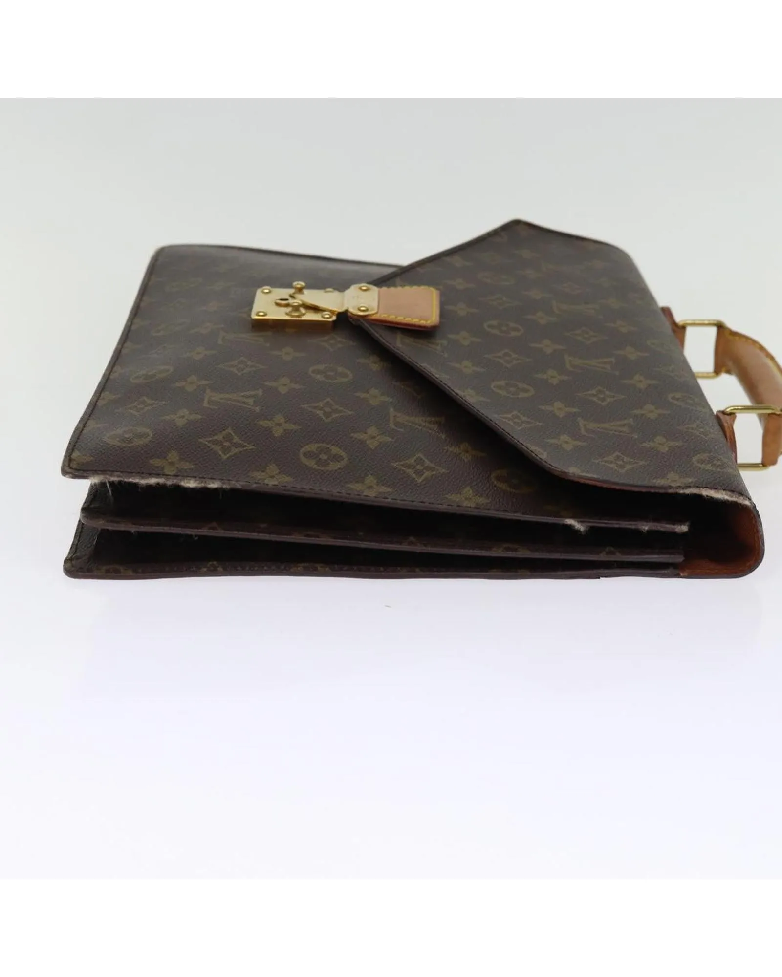 Monogram Canvas Briefcase with Key Accessory and French Craftsmanship
