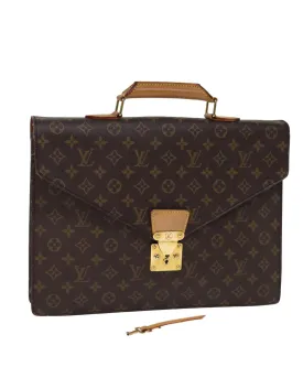 Monogram Canvas Briefcase with Key Accessory and French Craftsmanship