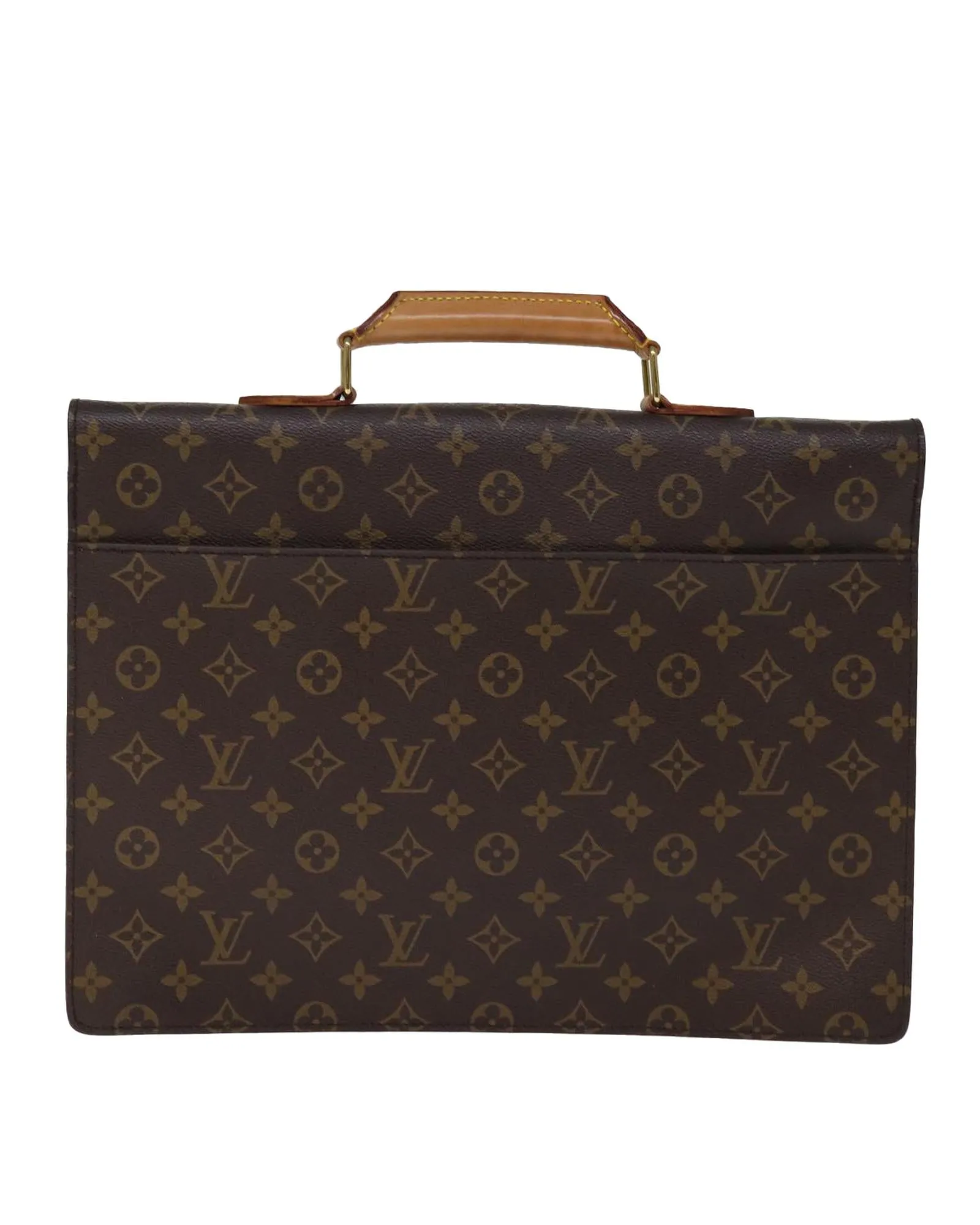 Monogram Canvas Briefcase with Key Accessory and French Craftsmanship