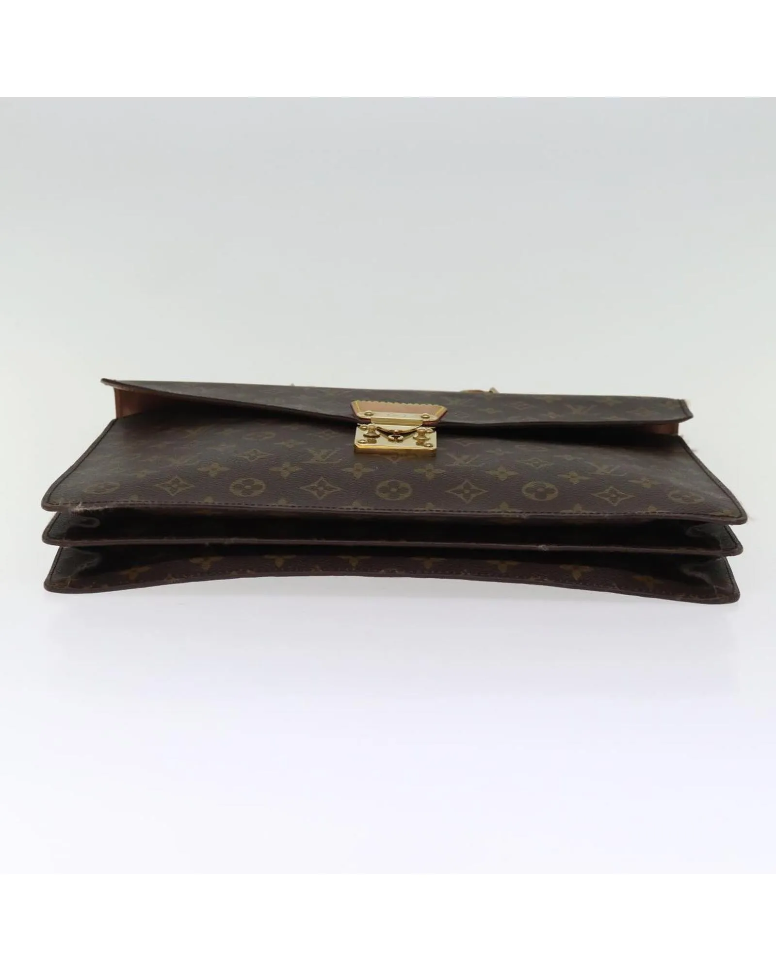 Monogram Canvas Briefcase with Key Accessory and French Craftsmanship