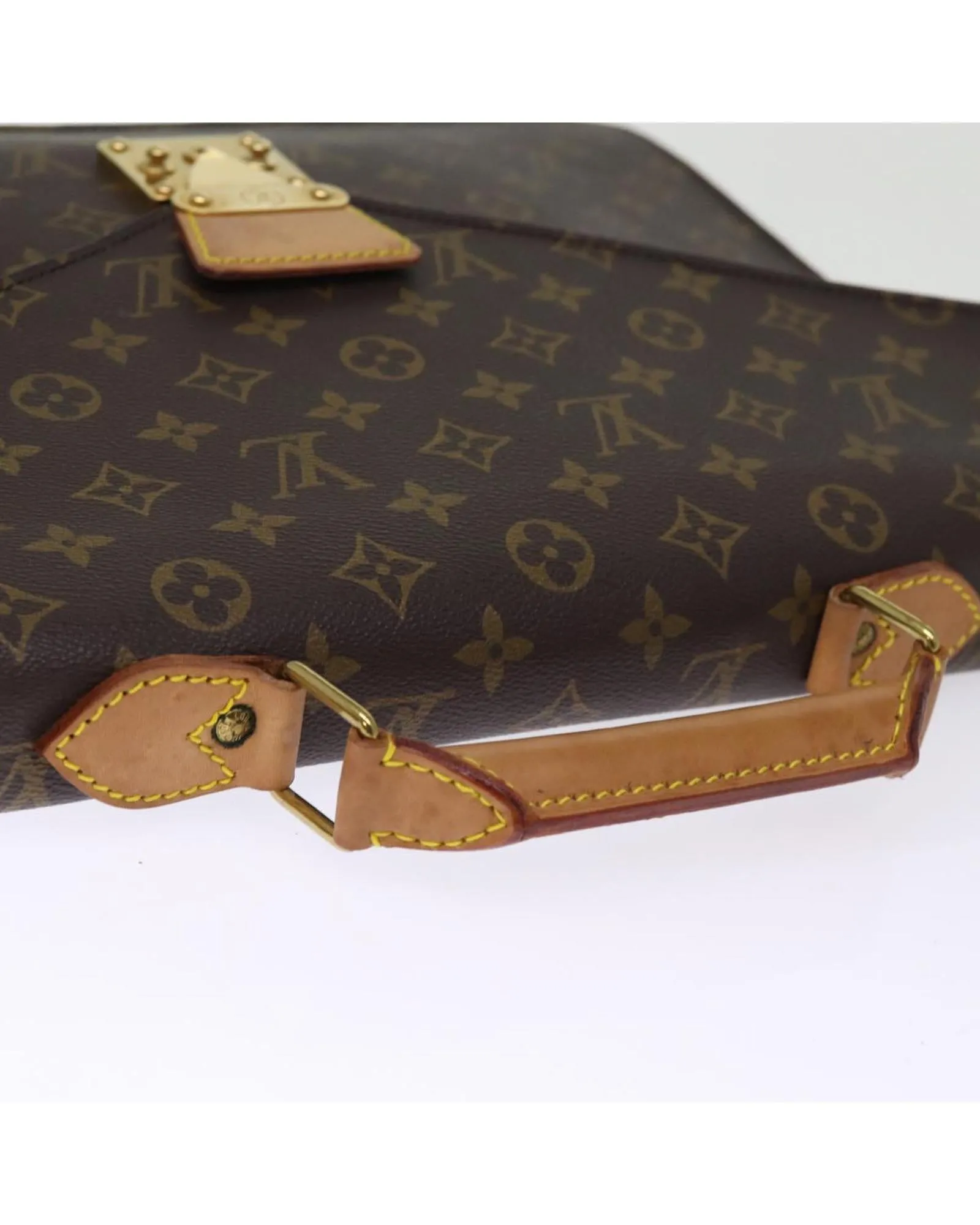 Monogram Canvas Briefcase with Key Accessory and French Craftsmanship