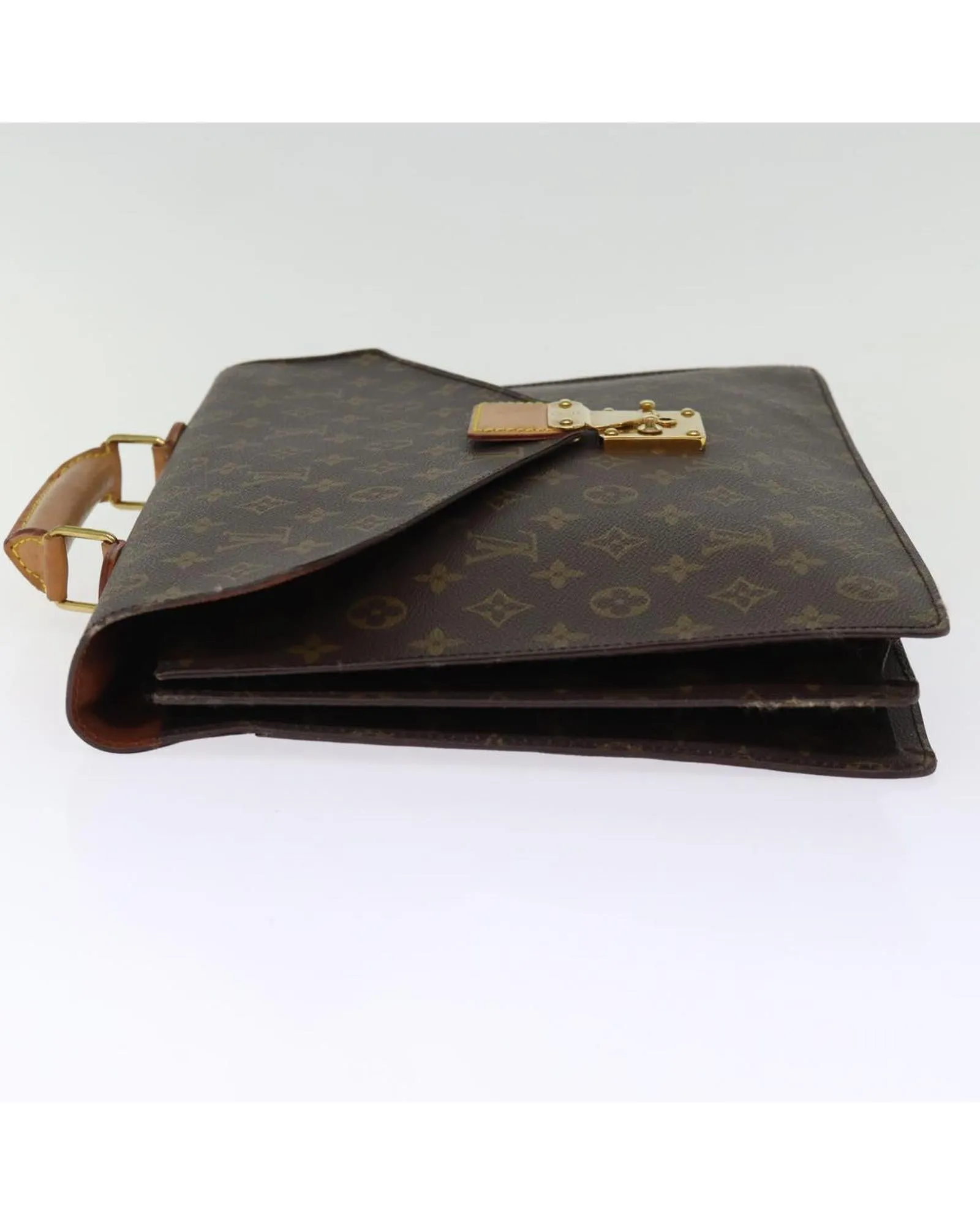 Monogram Canvas Briefcase with Key Accessory and French Craftsmanship
