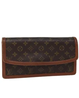 Monogram Canvas Clutch Bag with Broken Clasp Button