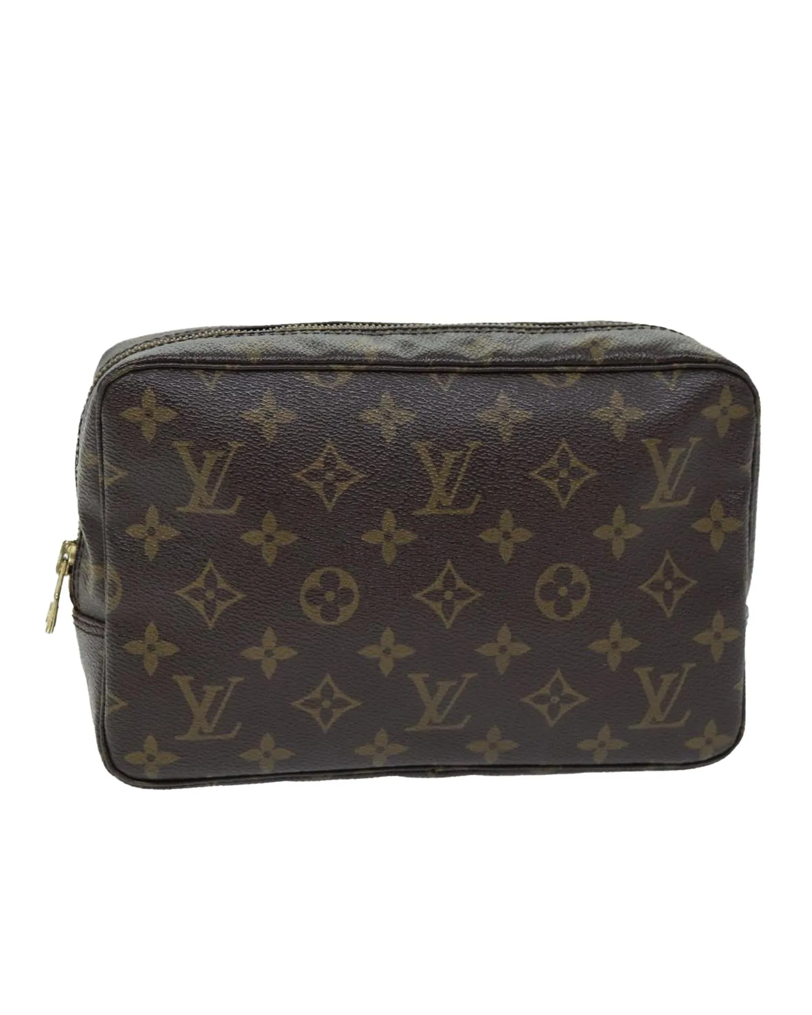 Monogram Canvas Clutch Bag with Multiple Pockets and Zipper - Authentic LV