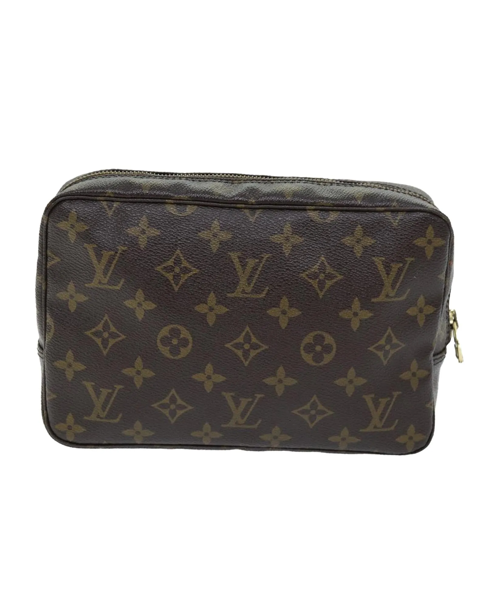 Monogram Canvas Clutch Bag with Multiple Pockets and Zipper - Authentic LV