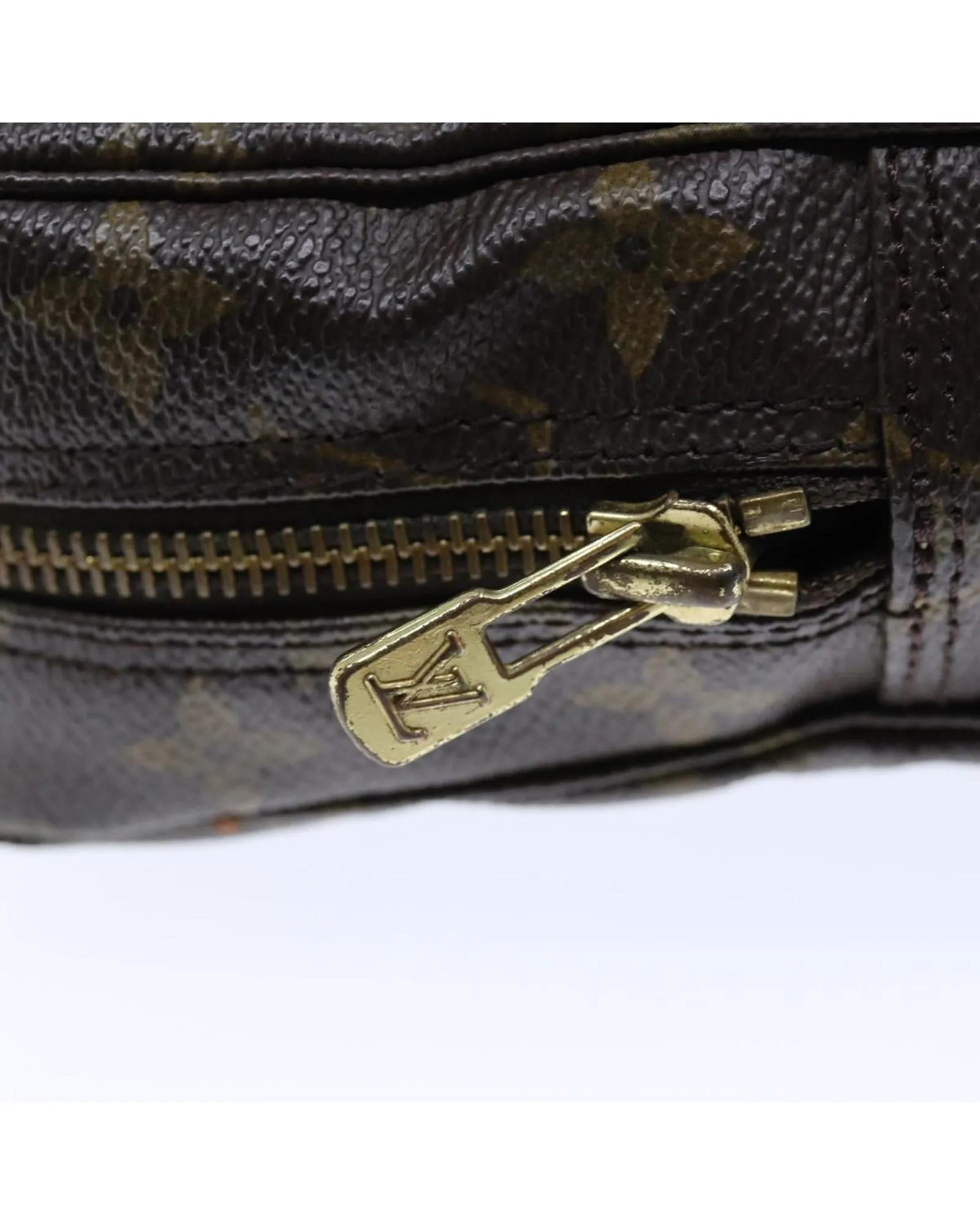 Monogram Canvas Clutch Bag with Multiple Pockets and Zipper - Authentic LV