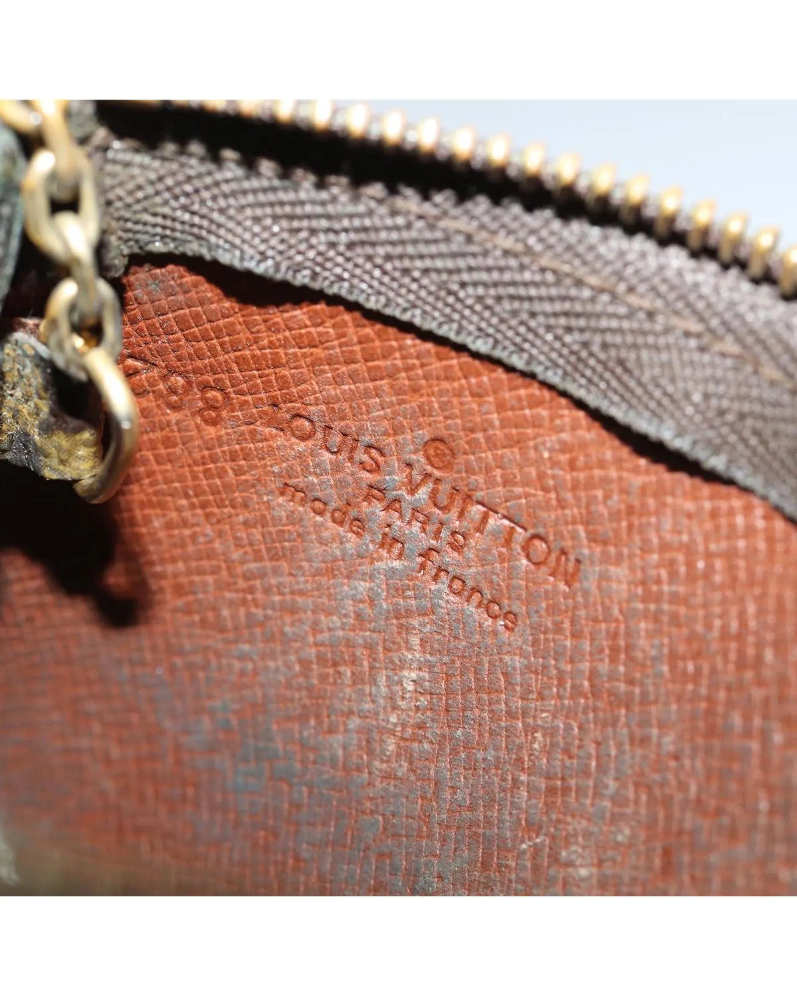 Monogram Canvas Coin Purse with Metal Fittings and Rubbing