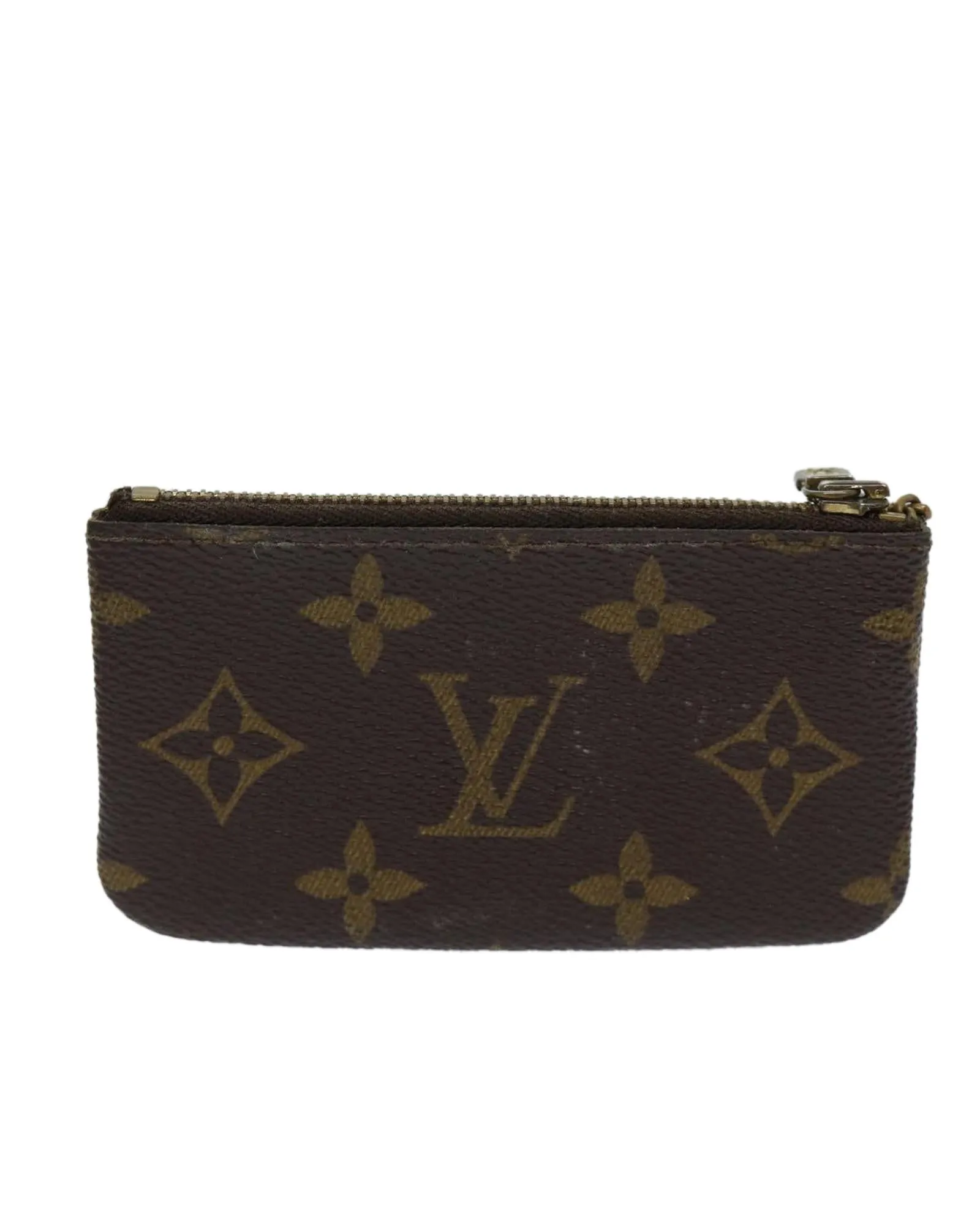 Monogram Canvas Coin Purse with Metal Fittings and Rubbing