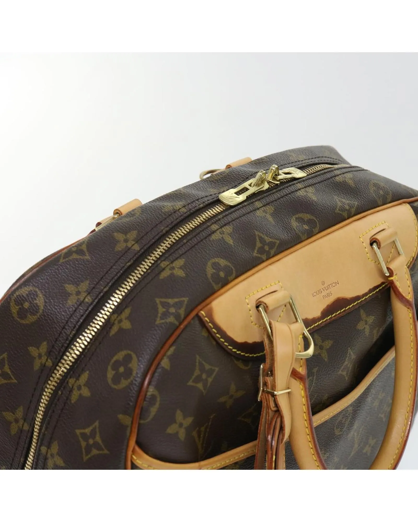 Monogram Canvas Hand Bag with Name Tag - B Rank