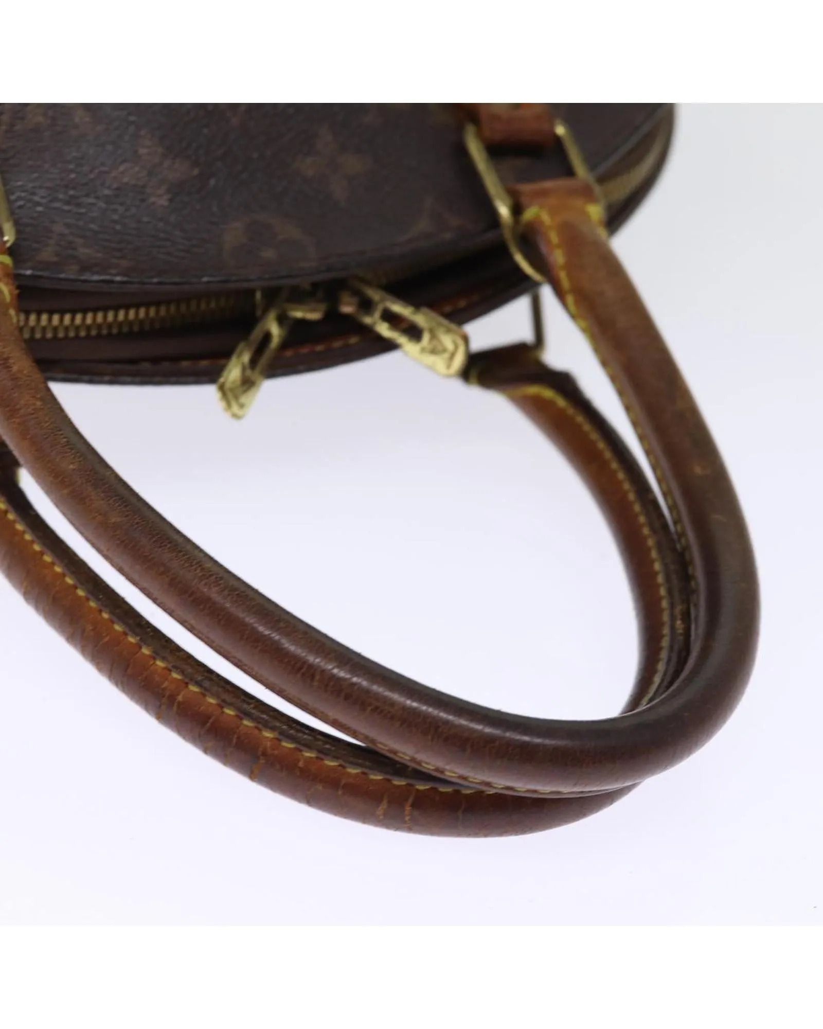 Monogram Hand Bag with Handle Drop and Surface Rubbing