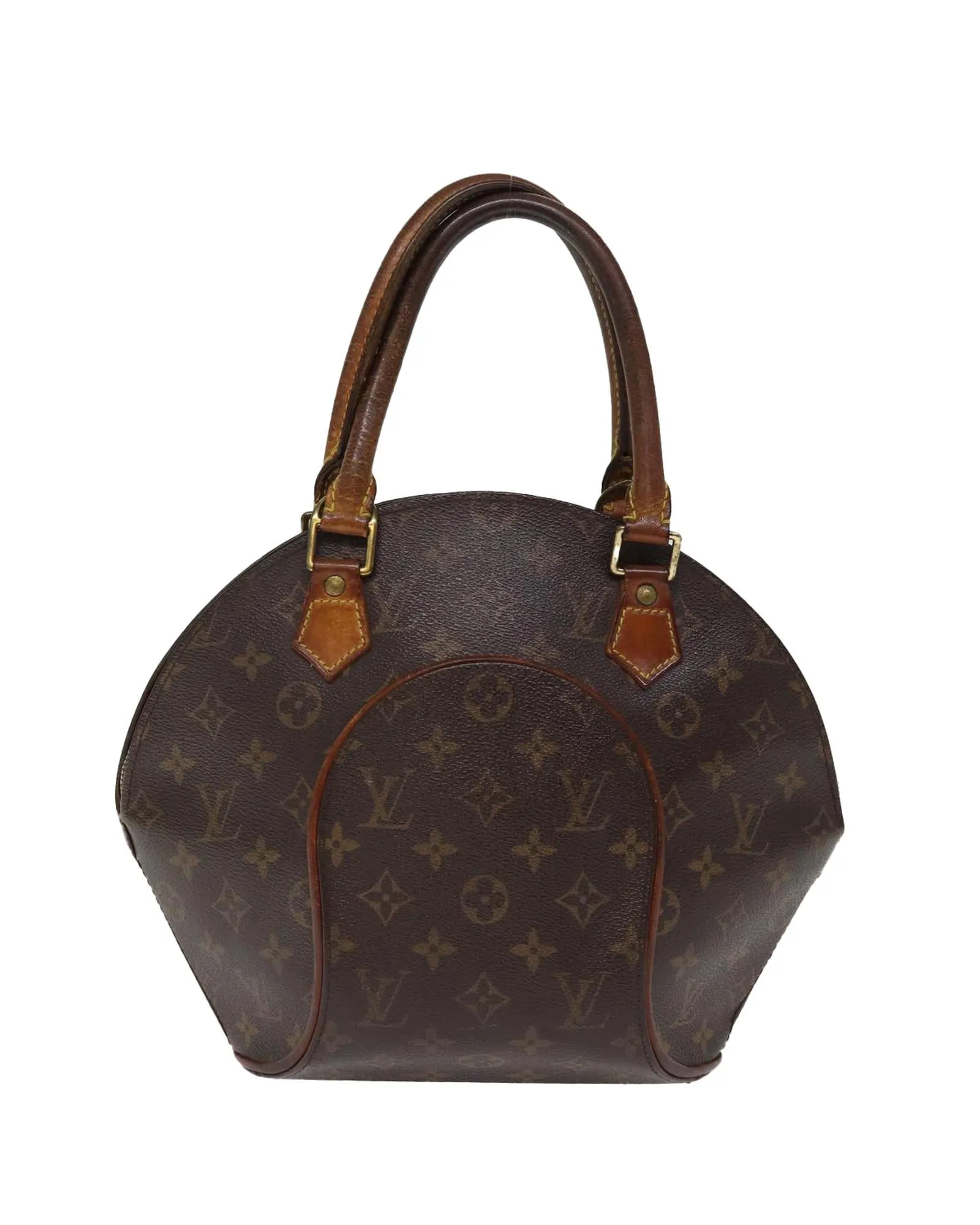Monogram Hand Bag with Handle Drop and Surface Rubbing