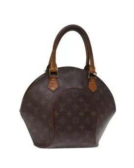 Monogram Hand Bag with Handle Drop and Surface Rubbing