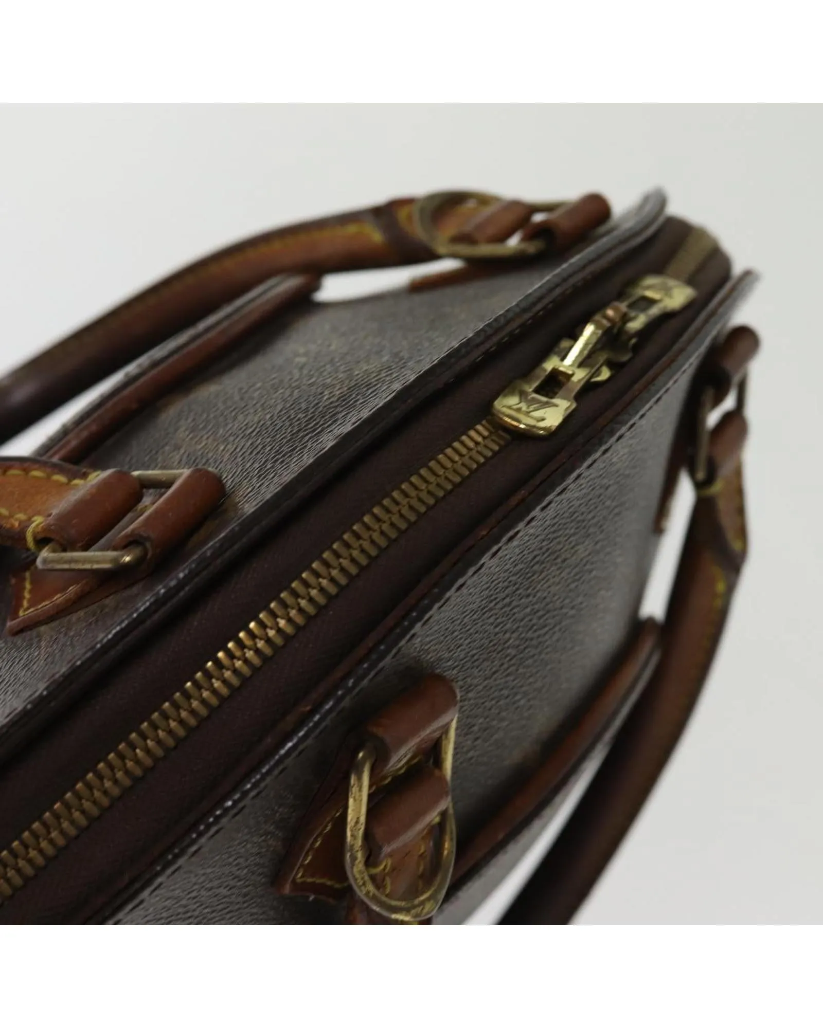Monogram Hand Bag with Handle Drop and Surface Rubbing