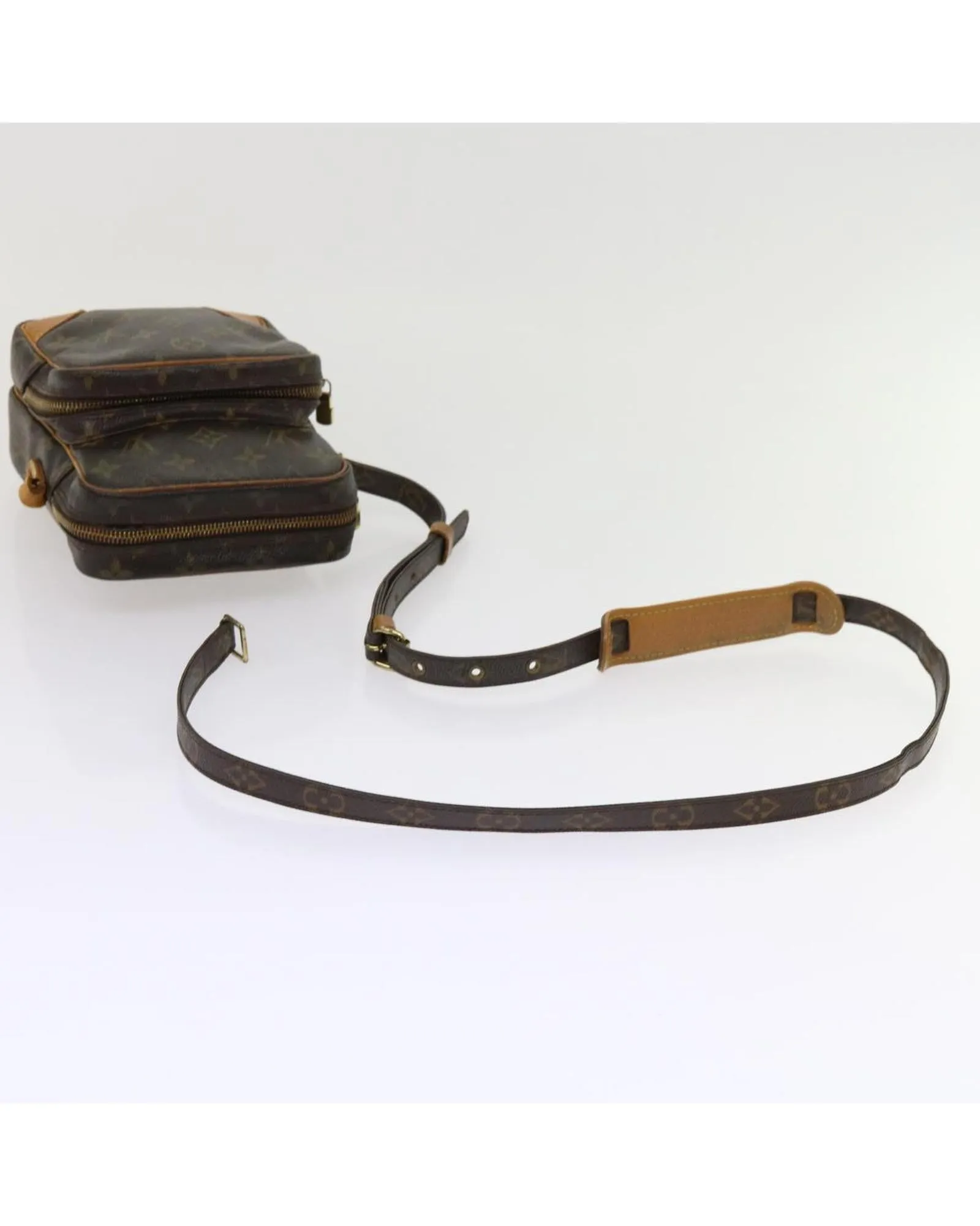 Monogram Shoulder Bag with Adjustable Strap and Accessory Pouch