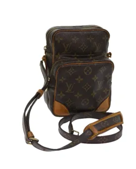 Monogram Shoulder Bag with Adjustable Strap and Accessory Pouch