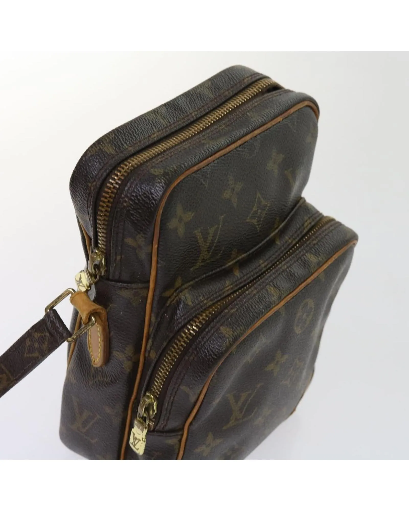 Monogram Shoulder Bag with Adjustable Strap and Accessory Pouch