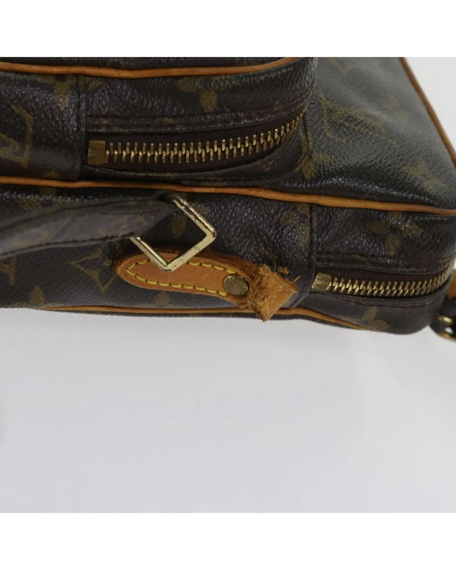 Monogram Shoulder Bag with Adjustable Strap and Accessory Pouch