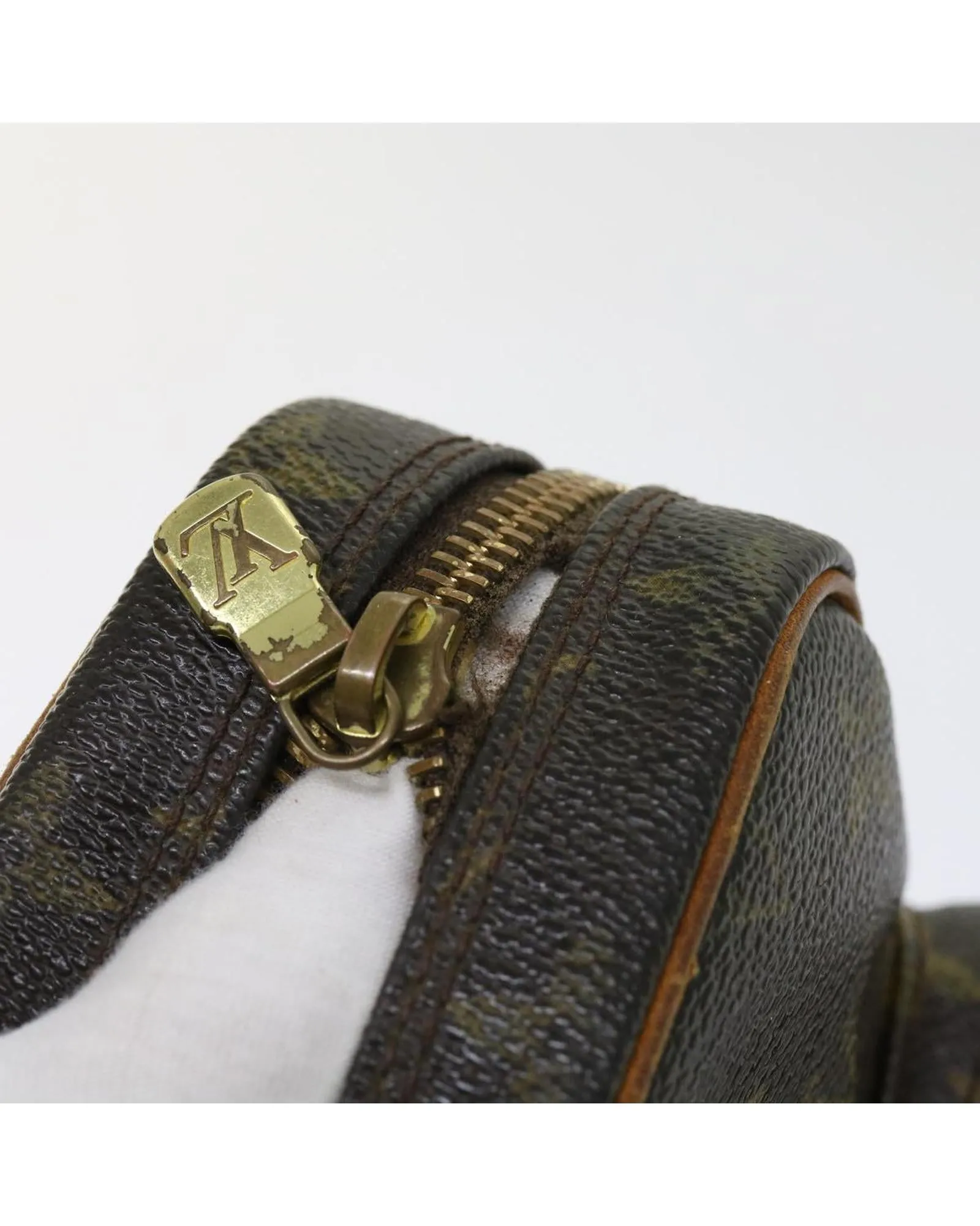 Monogram Shoulder Bag with Adjustable Strap and Accessory Pouch