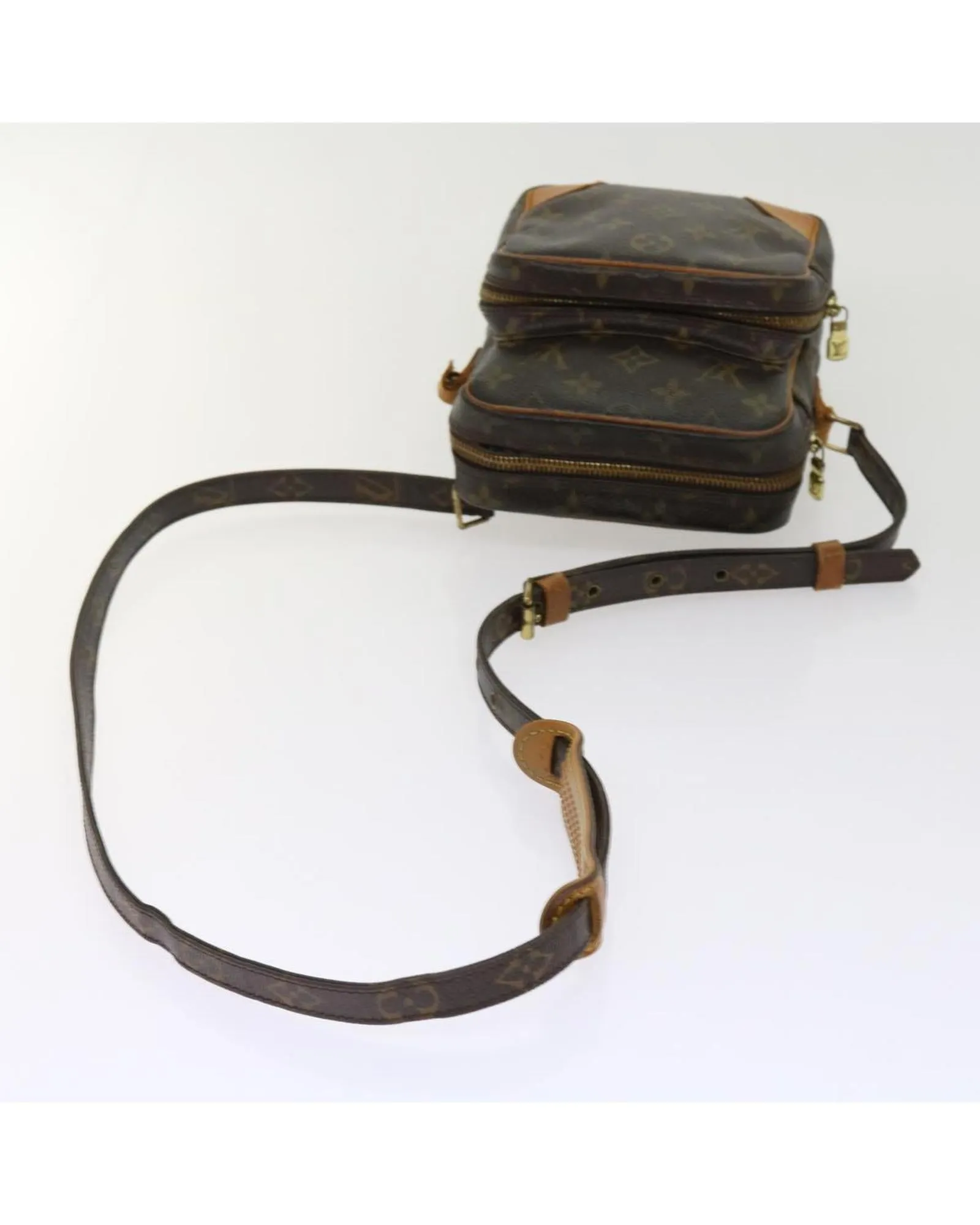 Monogram Shoulder Bag with Adjustable Strap and Accessory Pouch
