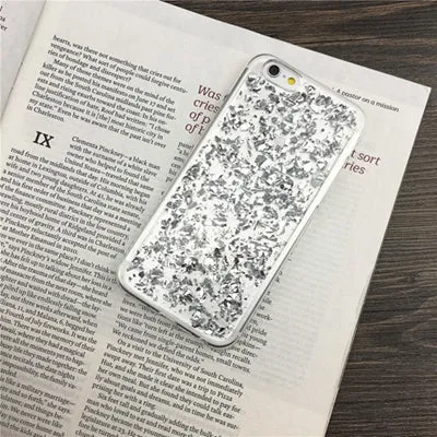 New Gold Bling Paillette Sequin Skin Clear Luxury Soft TPU Case For iPhone 6 6S Plus 5 5S SE Slim Rubber Back Cover 7 7Plus