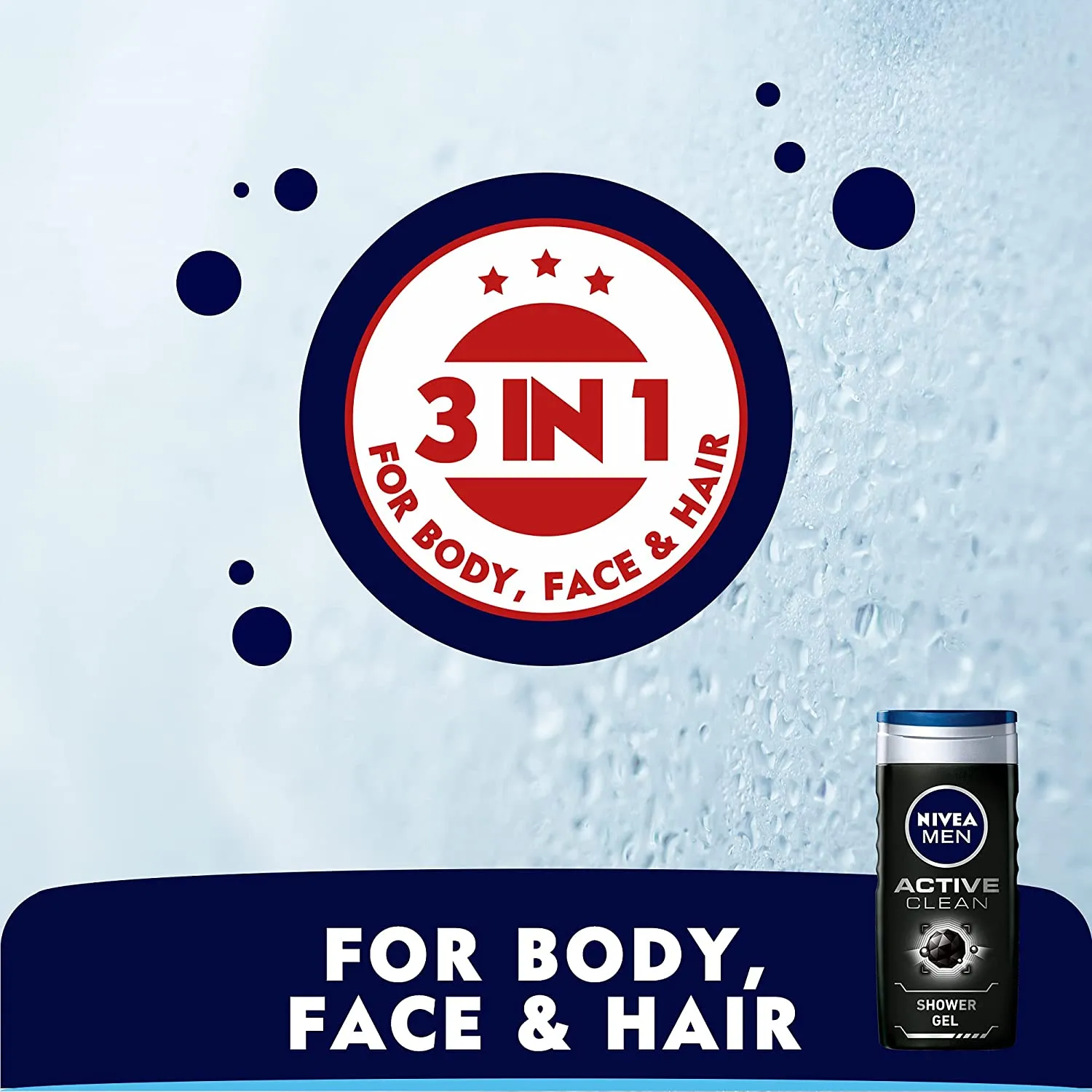 Nivea Men Active Clean Charcoal Shower Gel 3 In 1 Woody Scen